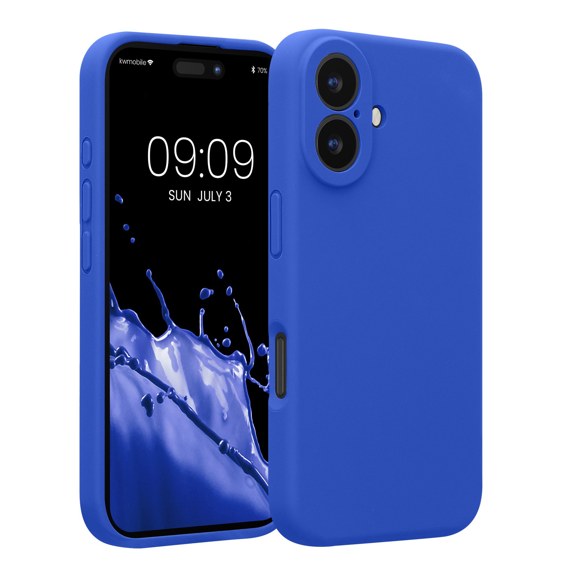 kwmobile Handyhülle Handyhülle für Apple iPhone 16 Hülle, gummierte Handy Silikon Case - Schutzhülle Cover