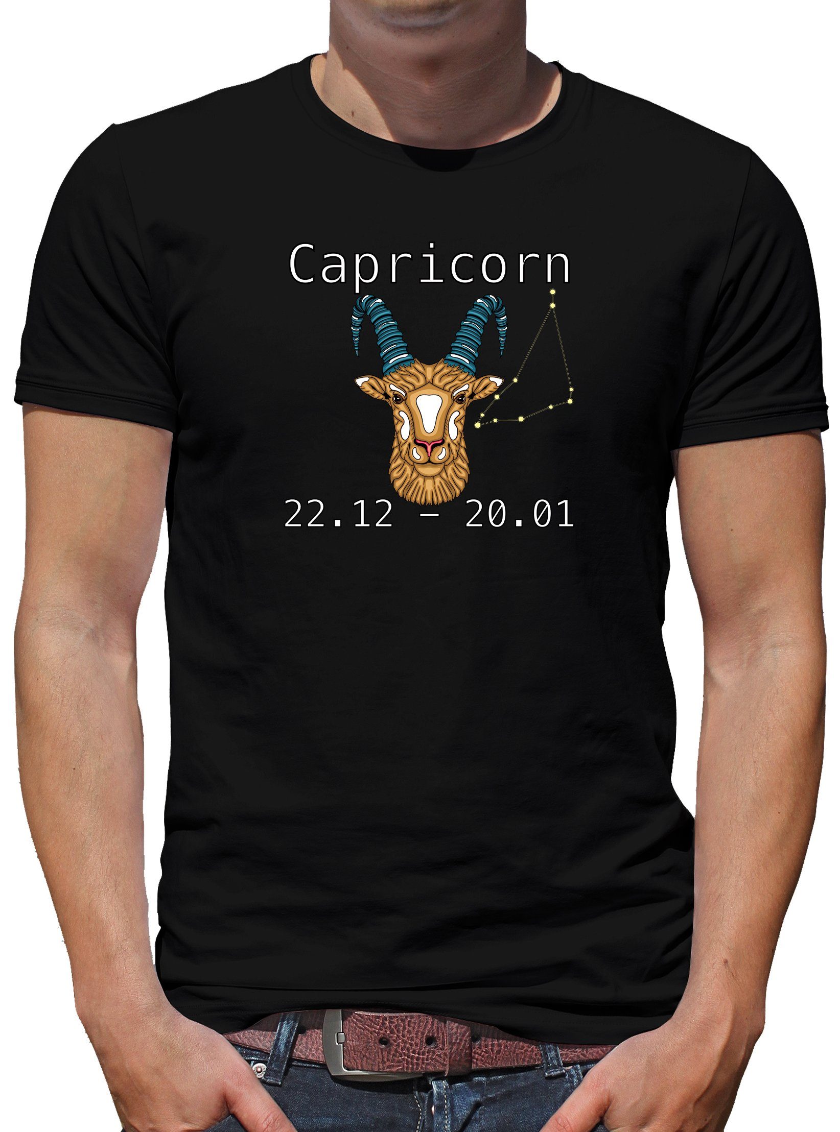 Print-Shirt Sternzeichen Steinbock Modern Art