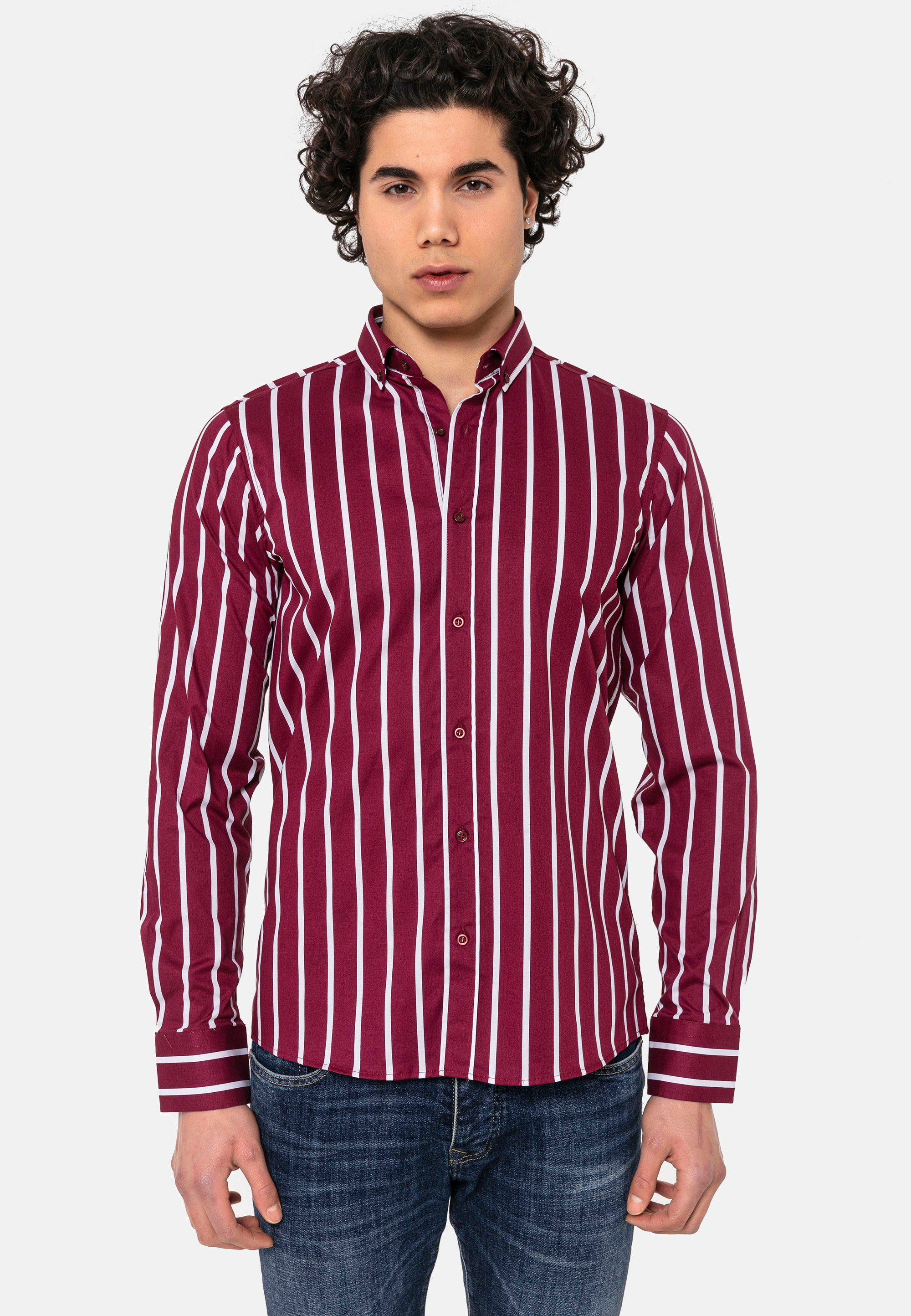 RedBridge Langarmhemd Walsall mit trendigem Streifenmuster