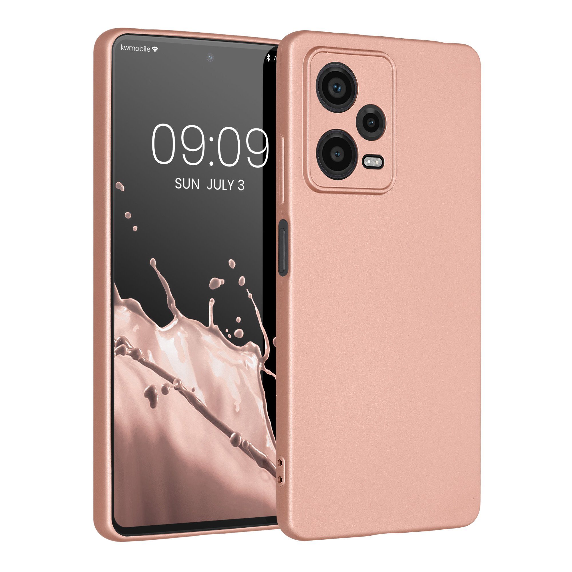 kwmobile Handyhülle Handyhülle für Xiaomi Redmi Note 12 Pro 5G Hülle, weiche Silikon Case metallisch schimmernd - Schutzhülle Cover