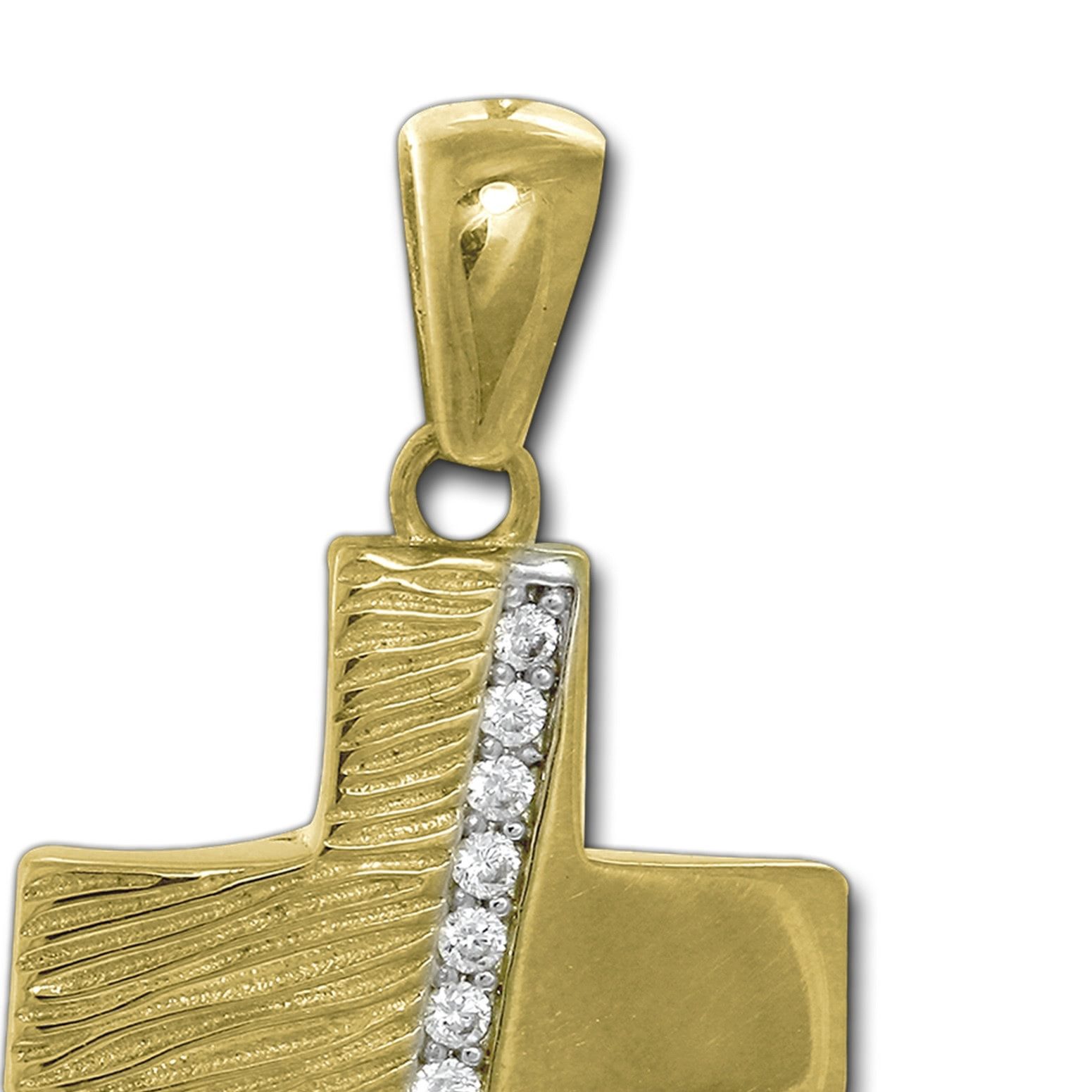 GoldDream Kettenanhänger GoldDream Kettenanhänger Line 333Gold 8K (Kettenanhänger), Kreuzanhänger 333 Gelbgold - 8 Karat, gold, weiß