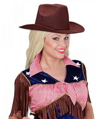 Horror-Shop Indianer-Kostüm Brauner Cowboyhut für Sie & Ihn als Western Ko