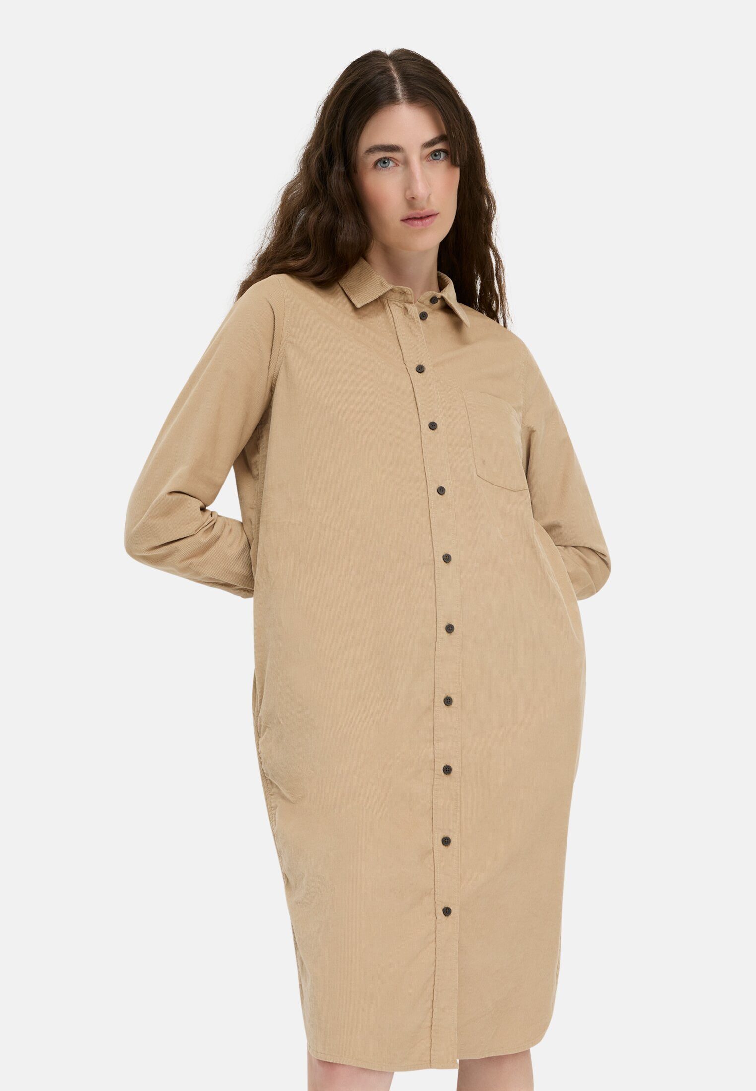 camel active Blusenkleid mit Taillengürtel Langarm (1-tlg)