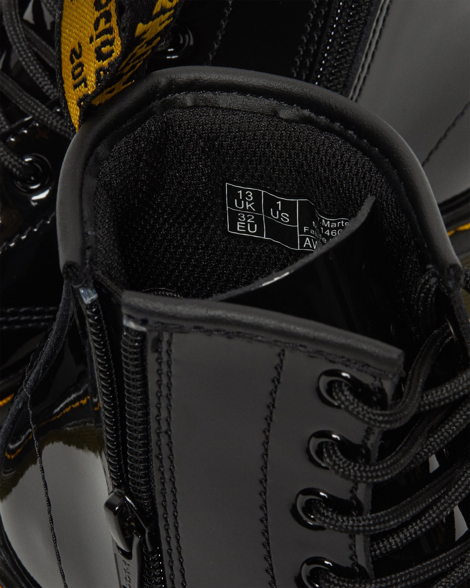 DR. MARTENS Junior 1460 8-Loch Lacklederstiefel Schnürboots Lackstiefel, Kinderstiefel, Freizeitschuh mit Reißverschluss