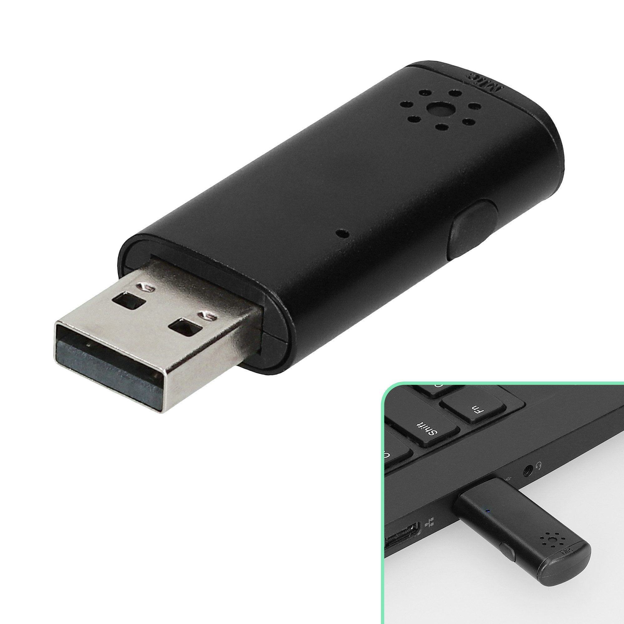 kwmobile Mikrofon USB PC Mikrofon für Laptop oder Desktop PC Notebook Mikrofon (1-tlg), USB A Port Mini USB Mikro für PC aus Kunststoff