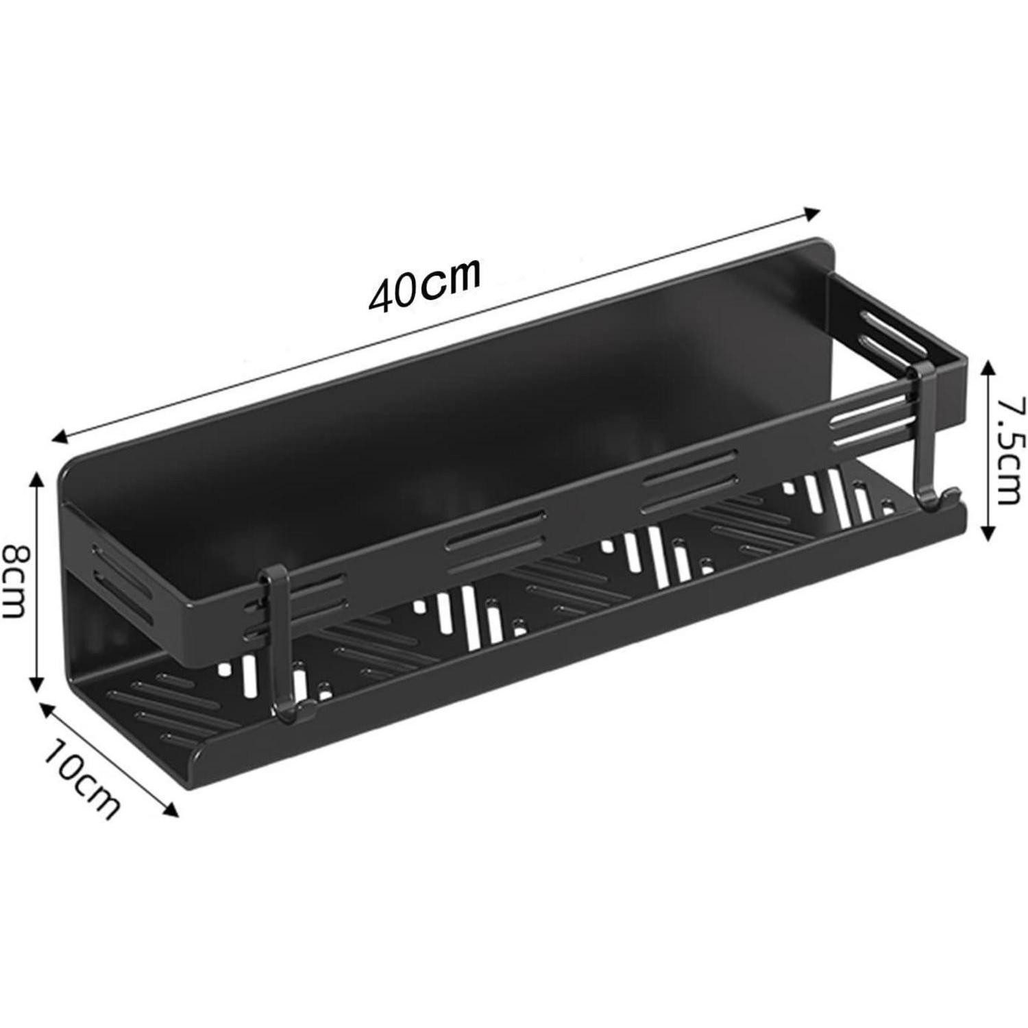 CZKDTT Gewürzregal Gewürzregal Selbstklebend Küchenregal ohne Bohren Hängend Schwarz 40cm
