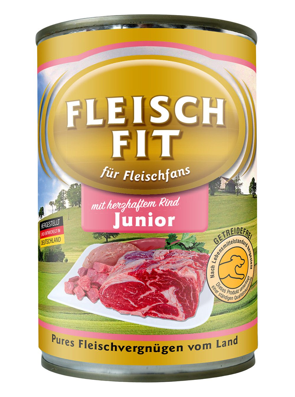 FleischFit Junior mit Rind, Nassfutter für: Hunde