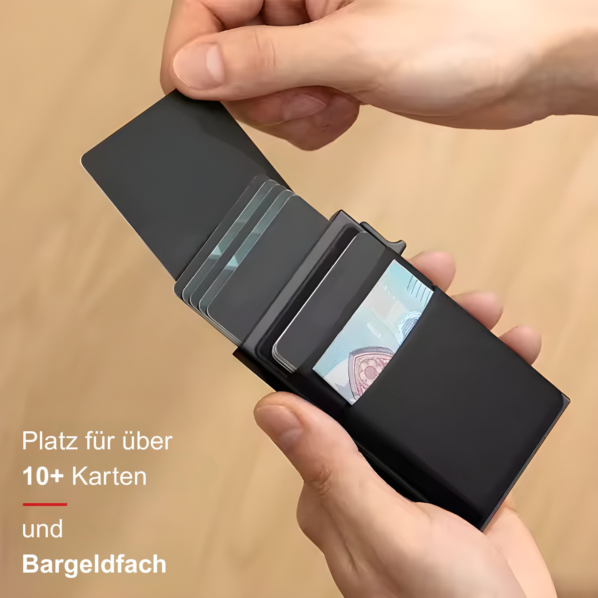 Alpha Electronics Mini Geldbörse Mini Geldbörse Smart wallet (Sonderangebot, Platz für 10 Karten), mit RFID-Schutz, Slim Wallet