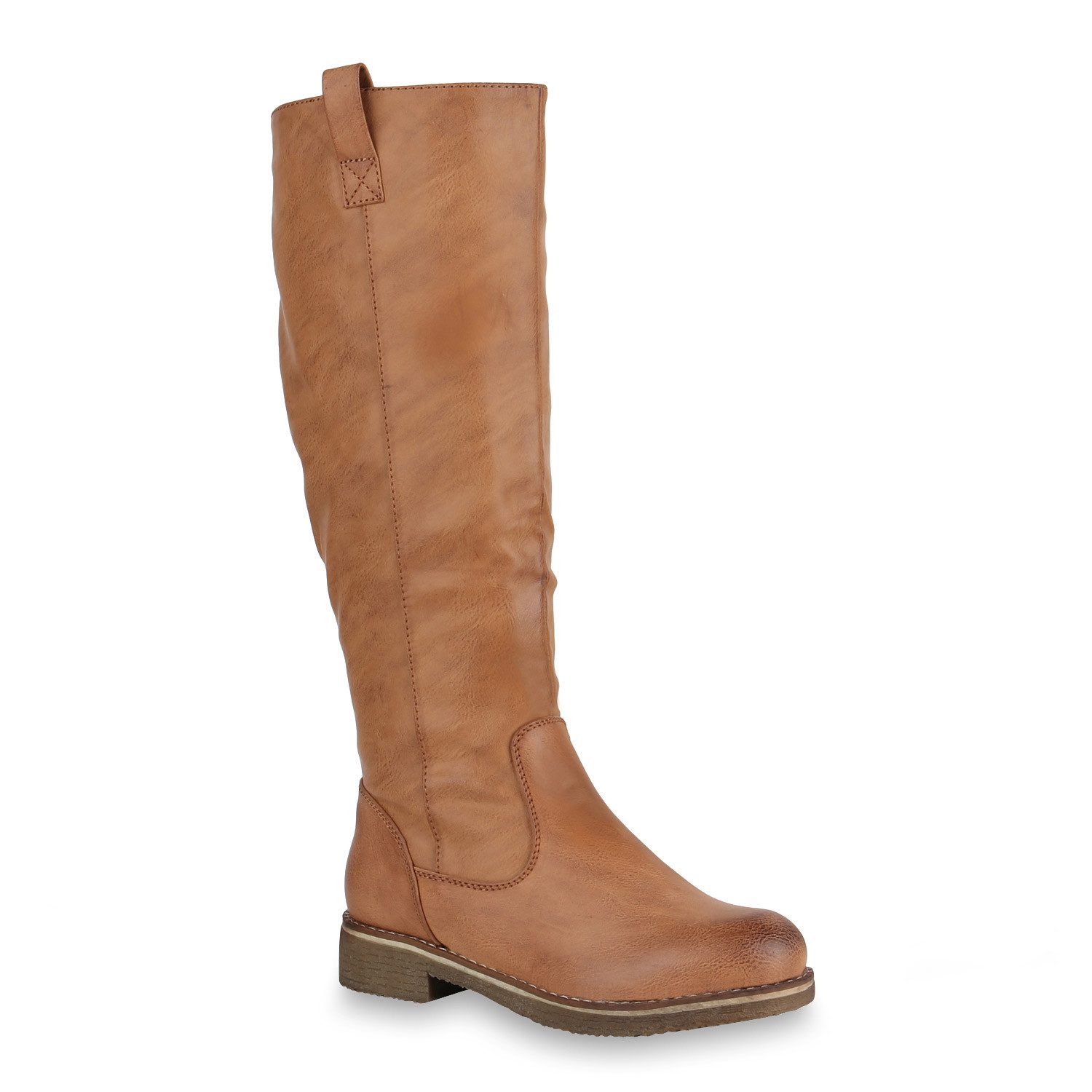 VAN HILL 819556 Stiefel Damen Reiterstiefel Leicht Gefütterte Stiefel Leder-Optik