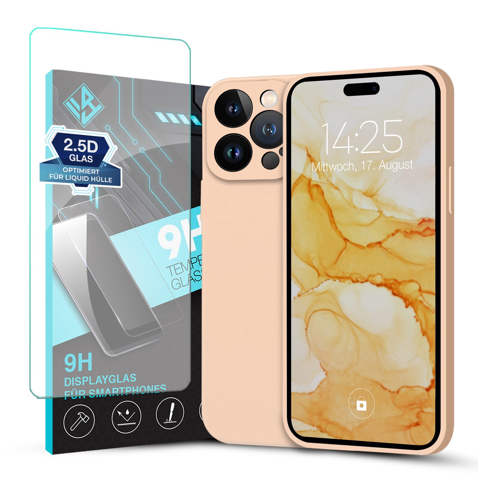 Tec-Expert Handyhülle SoftGrip Cover Hülle für Apple iPhone 14 Pro, Handy Case Bumper integrierter Kameraschutz flexibel