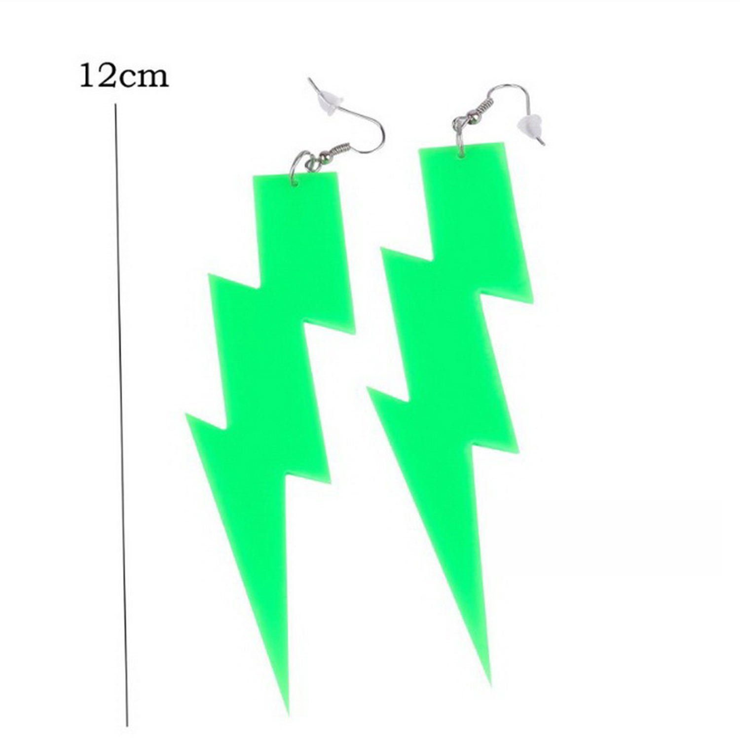 Paar Jahre Neon Blitzanhänger Ohrhänger Acryl lila aus Ohrringe, MAGICSHE 80er