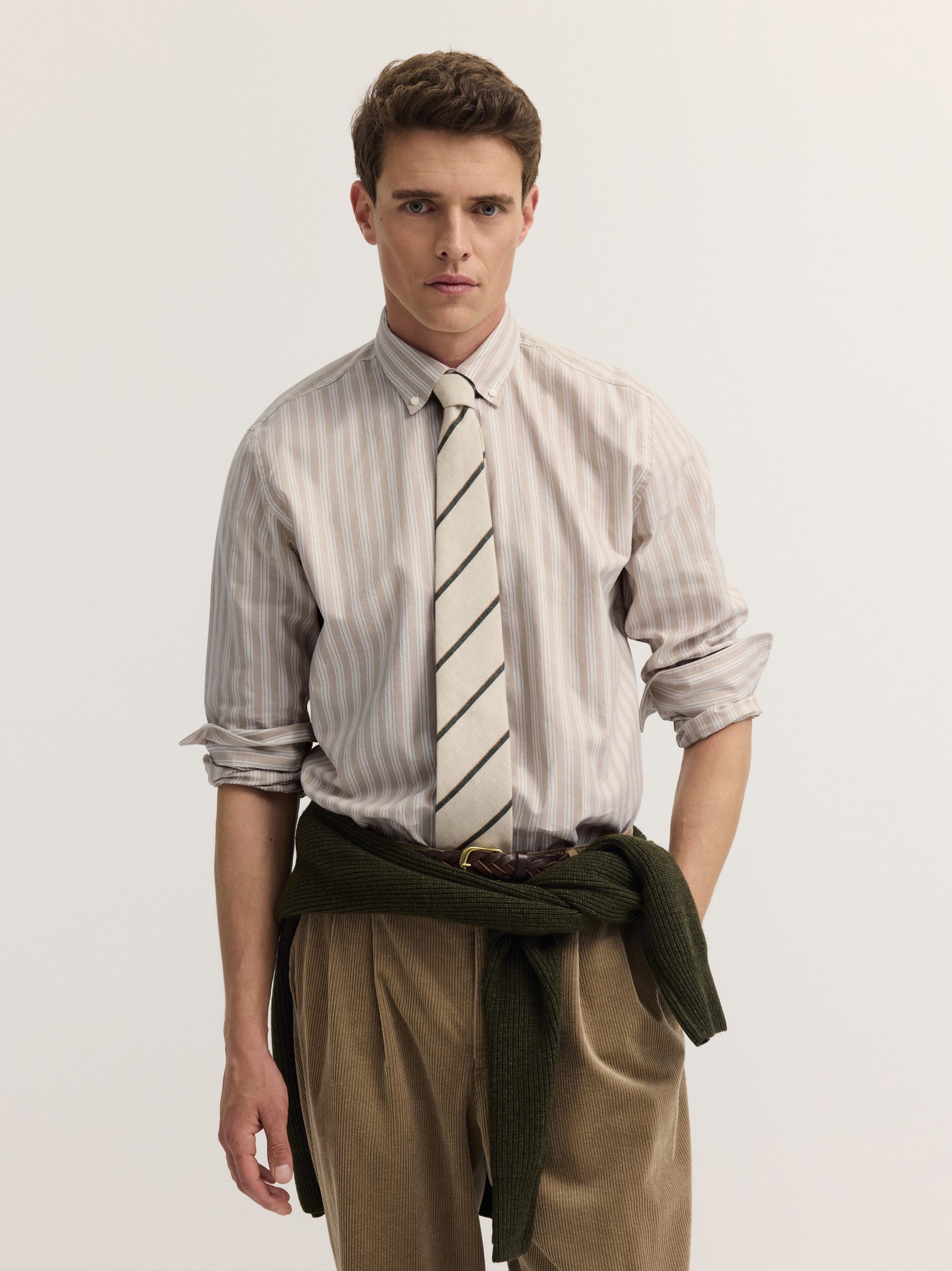 bugatti Langarmhemd Modern Fit Modern Fit Poplin Button-Down-Kragen