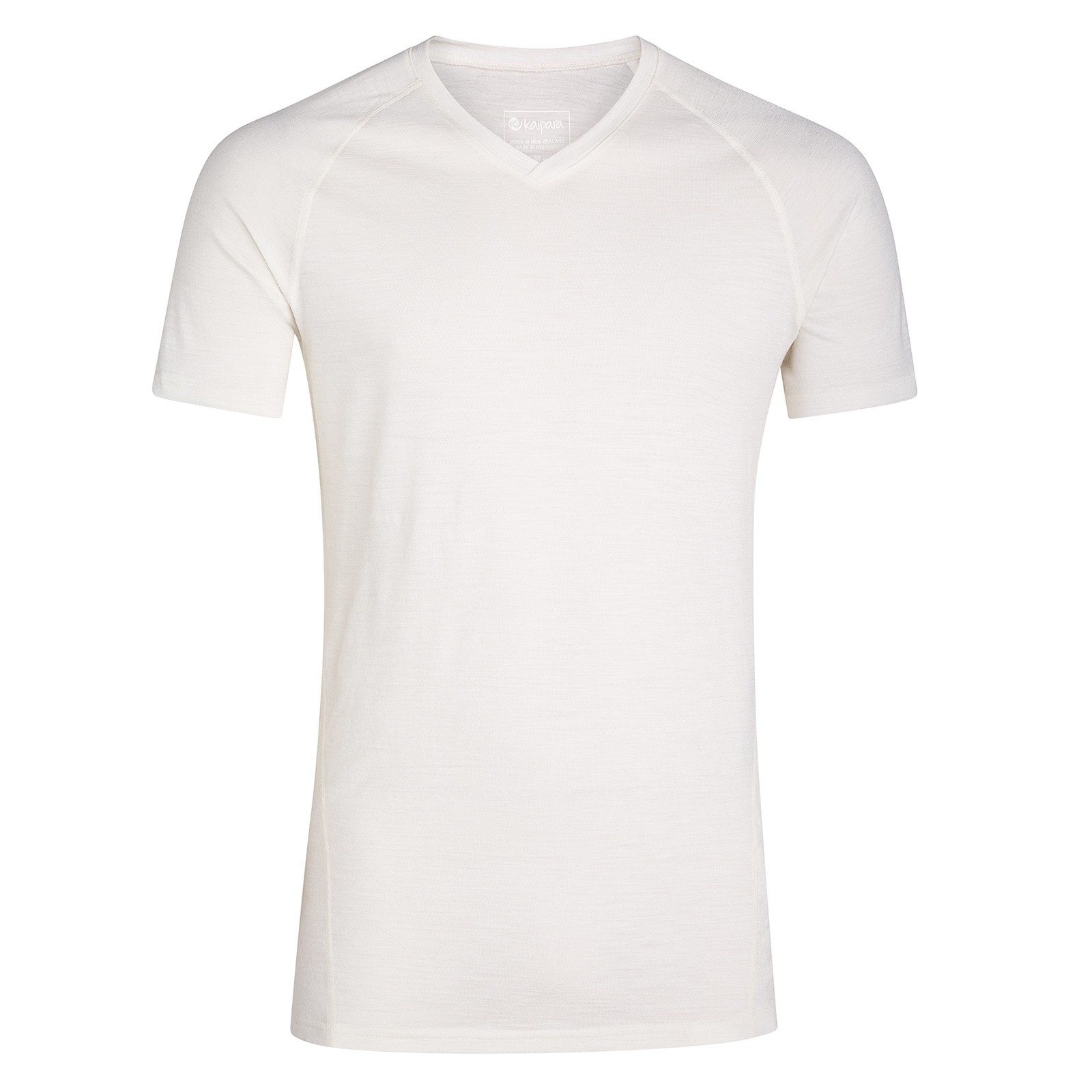 V-Shirt Merino Shirt Herren Kurzarm Slimfit V-Neck Raglan 150 leicht