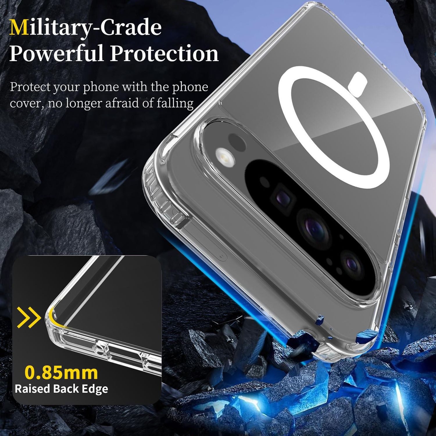 Wigento Handyhülle Für Google Pixel 10 Pro XL Skin Feel MagSafe Hybrid Hülle Transparent, Hybrid Schutzhülle mit MagSafe Unterstützung – Bild 5 von 5