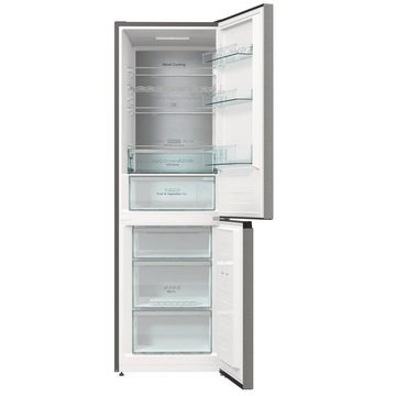 Hisense Kühlschrank grau metallic strukturiert RB424N4CIC, 185 cm hoch, 60 cm breit, MultiFlow: rostfrei, Elektronische Steuerung in der Gerätetür