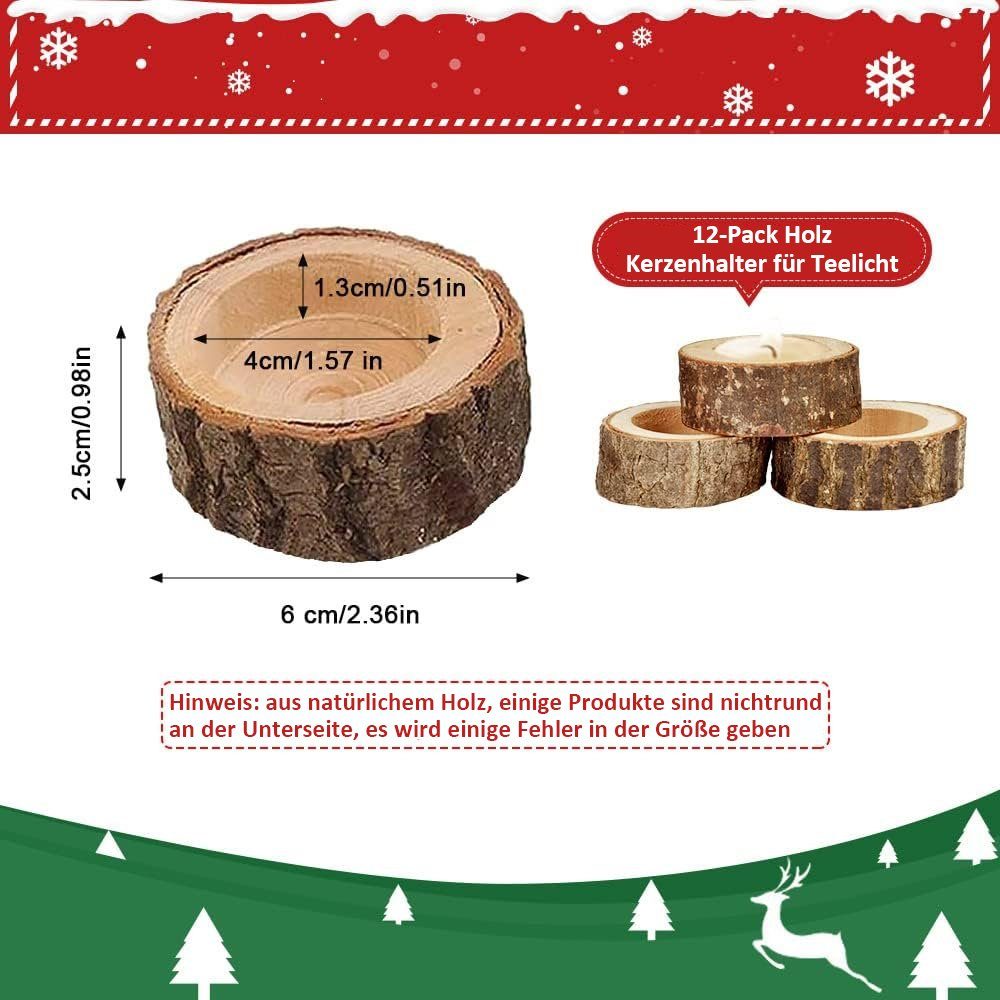 aus TUABUR personalisierten Teelichthalter Pfahlkerzenhaltern Kandelaber Holz 12er-Pack mit