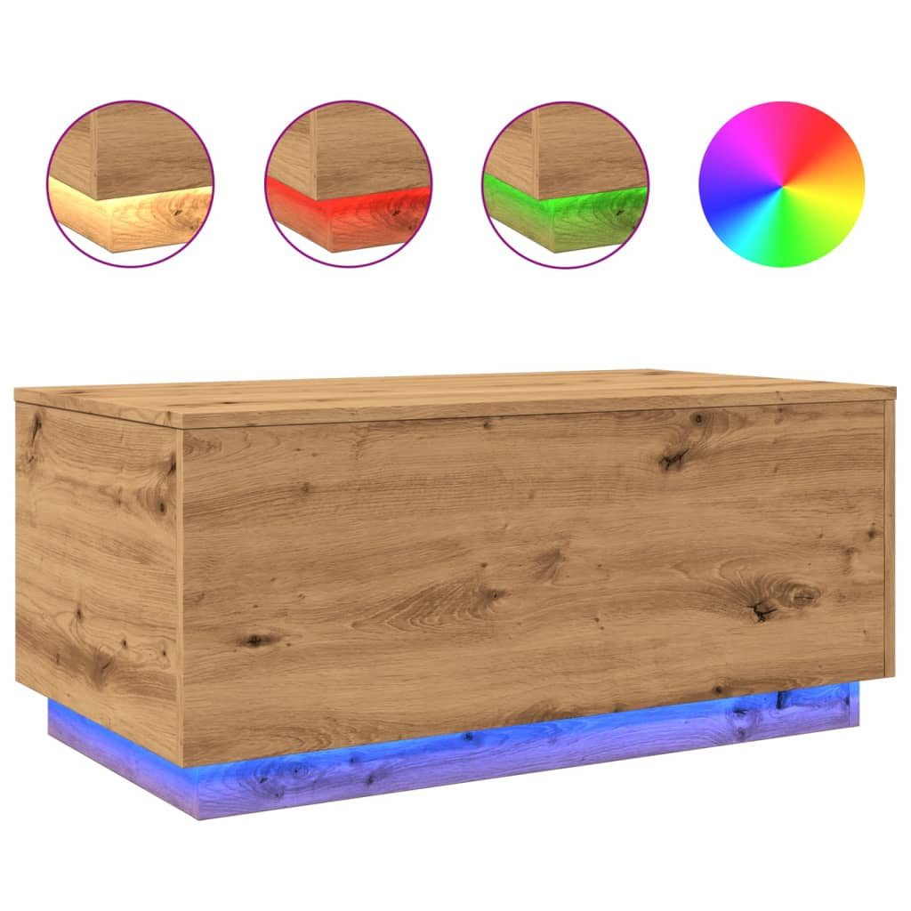 vidaXL Couchtisch Couchtisch mit LED-Leuchten Artisan-Eiche günstig online kaufen