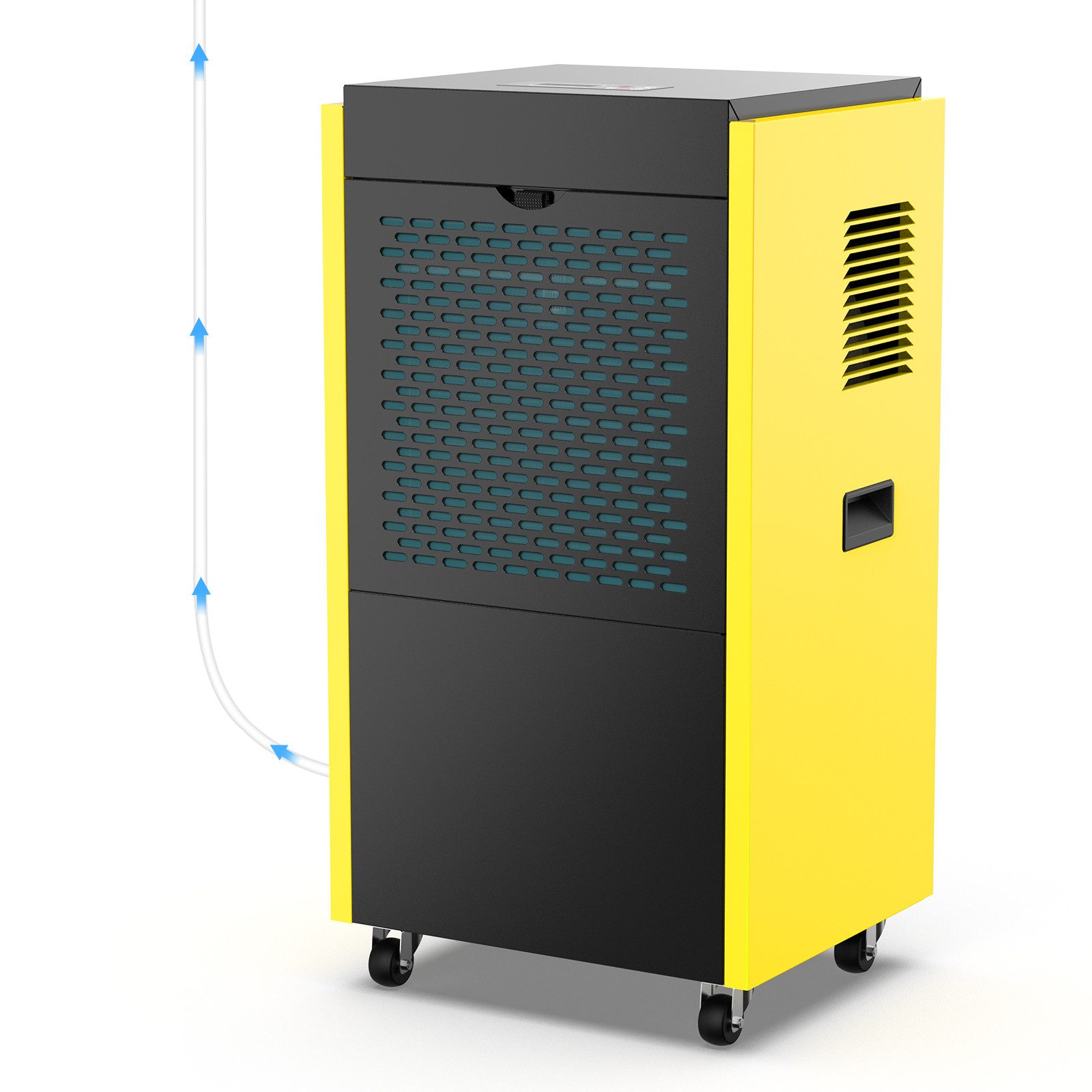 DAHTEC Luftentfeuchter Industriel Luftentfeuchter Elektrisch max. 90 L/Tag, für 650 m³ Räume, Entfeuchtung 90 l/Tag, mit integrierter Pumpe für Keller & Räume bis 260 m²/650 m³