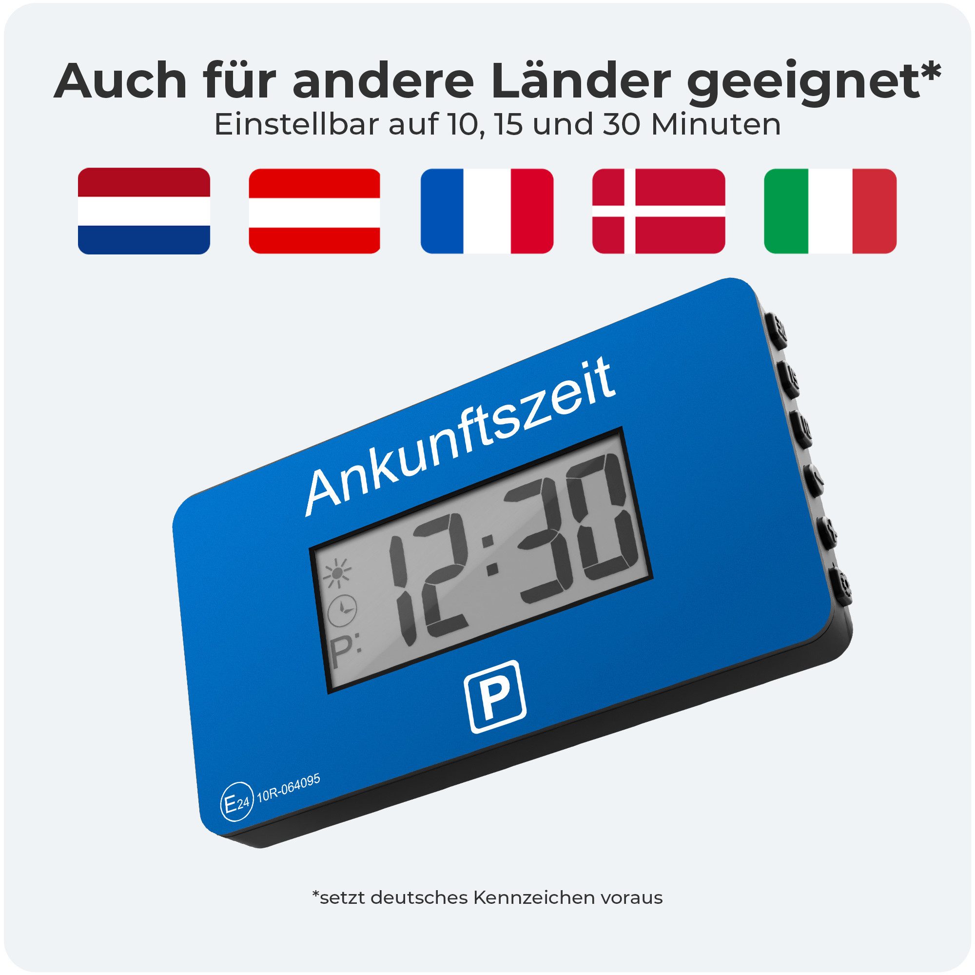 Parkwächter elektronische Parkscheibe Parkwächter Digitale Parkscheibe V1 zugelassen Datenschutz-Funktion