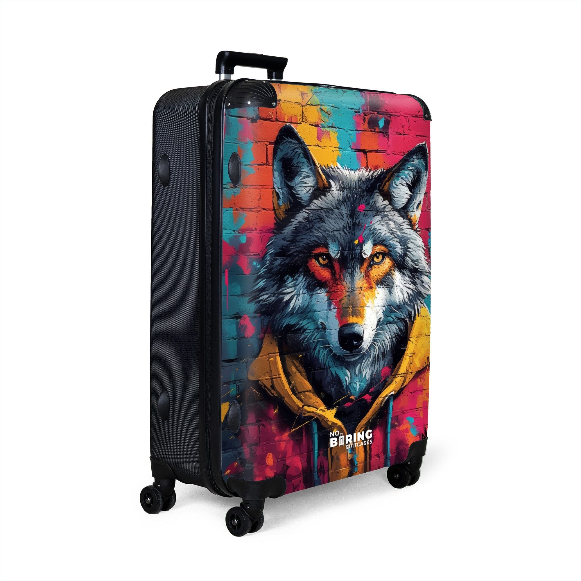 NoBoringSuitcases.com© Hartschalen-Trolley Bunter Fuchs mit Fell günstig online kaufen
