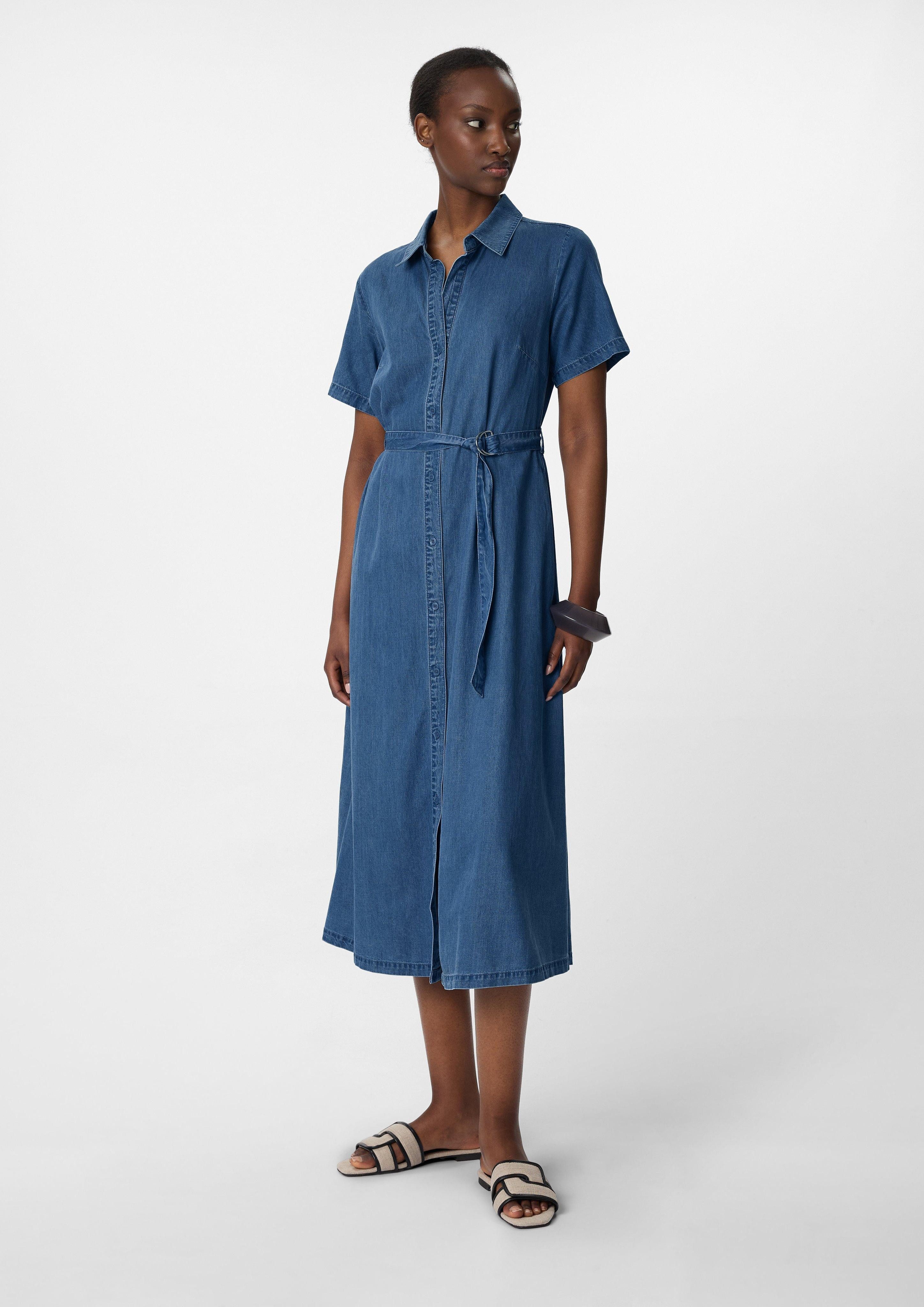 Maxikleid Hemdblusenkleid aus fließendem Lyocellmix
