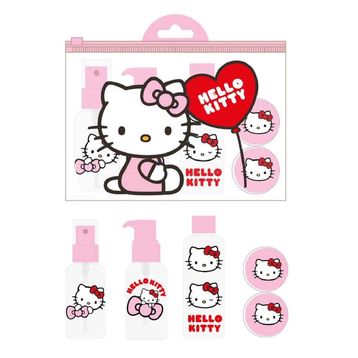 Hello Kitty Kulturbeutel Reiseset Nachfüllbare Kosmetikflaschen im praktisc günstig online kaufen