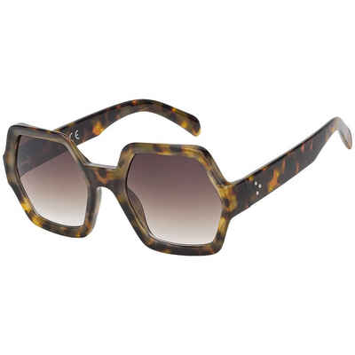 BEZLIT Eyewear Retrosonnenbrille Große Designer Damen Sonnenbrille (1-St) mit violett und braunen Linsen