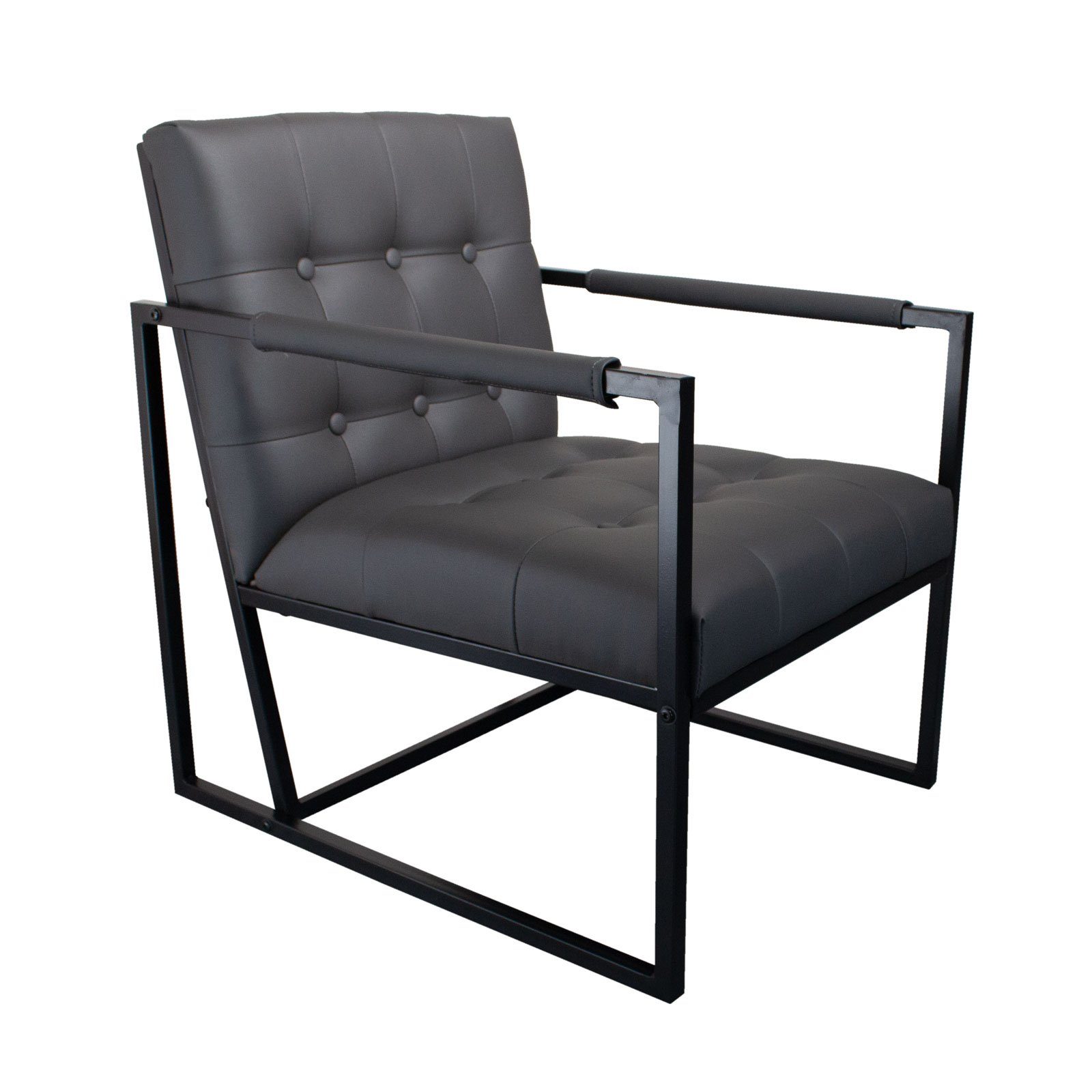 SVITA Sessel JONES (1-St), modern, Lounge, | Dunkelgrau Cocktailsessel, Dunkelgrau Dunkelgrau Kunstleder