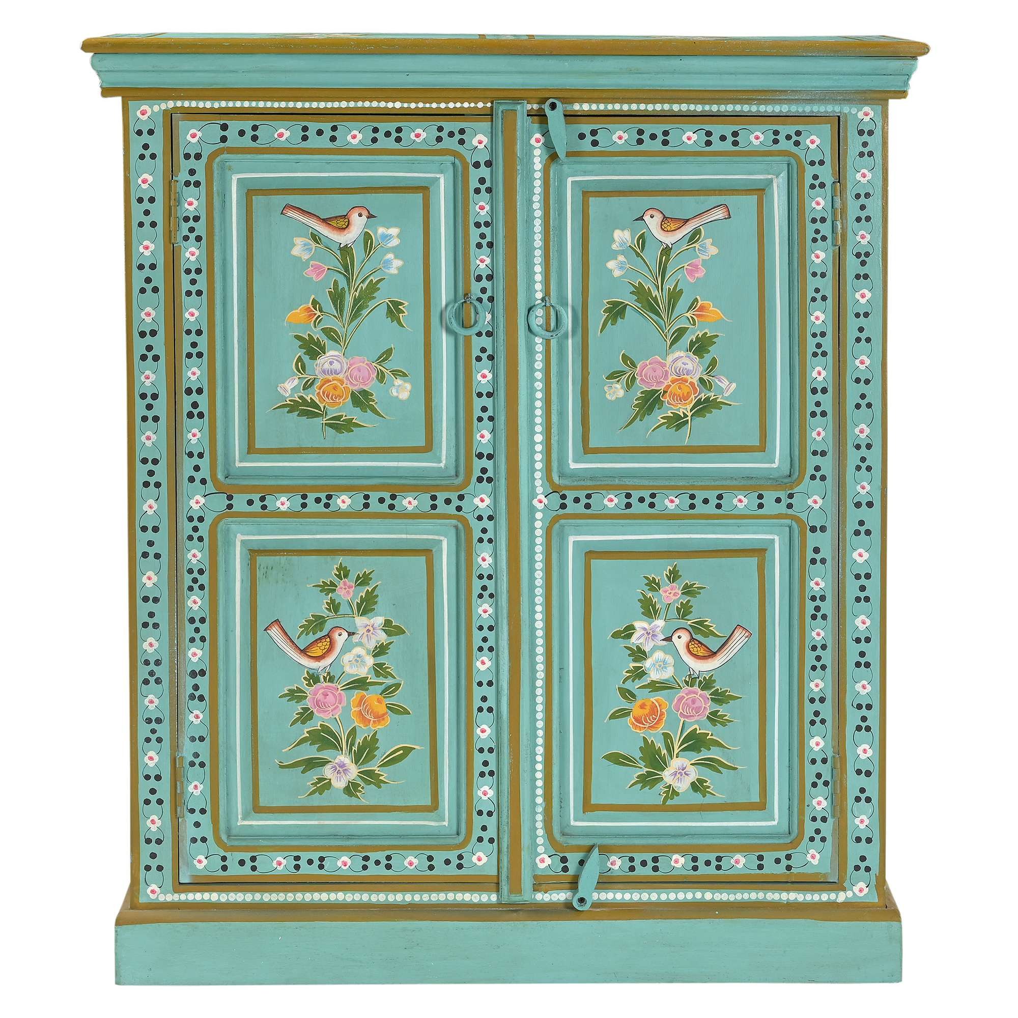 OTTO home Highboard Prem, mit dekorativen Fräsungen, handbemalt, Unika-Möbel, Breite 87 cm