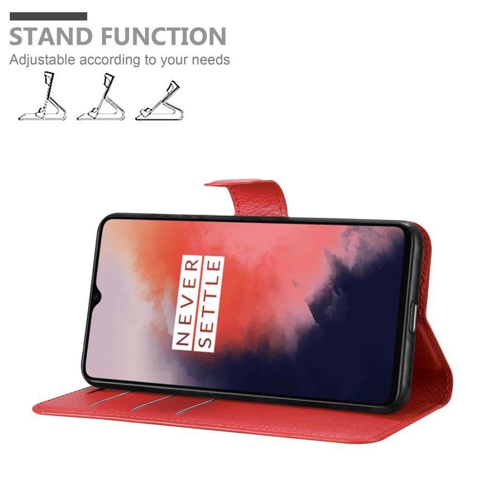 Cadorabo Handyhülle für OnePlus 7T Hülle OnePlus 7T, Hülle Schutzhülle mit Standfunktion, Kartenfach und Magnetverschluss