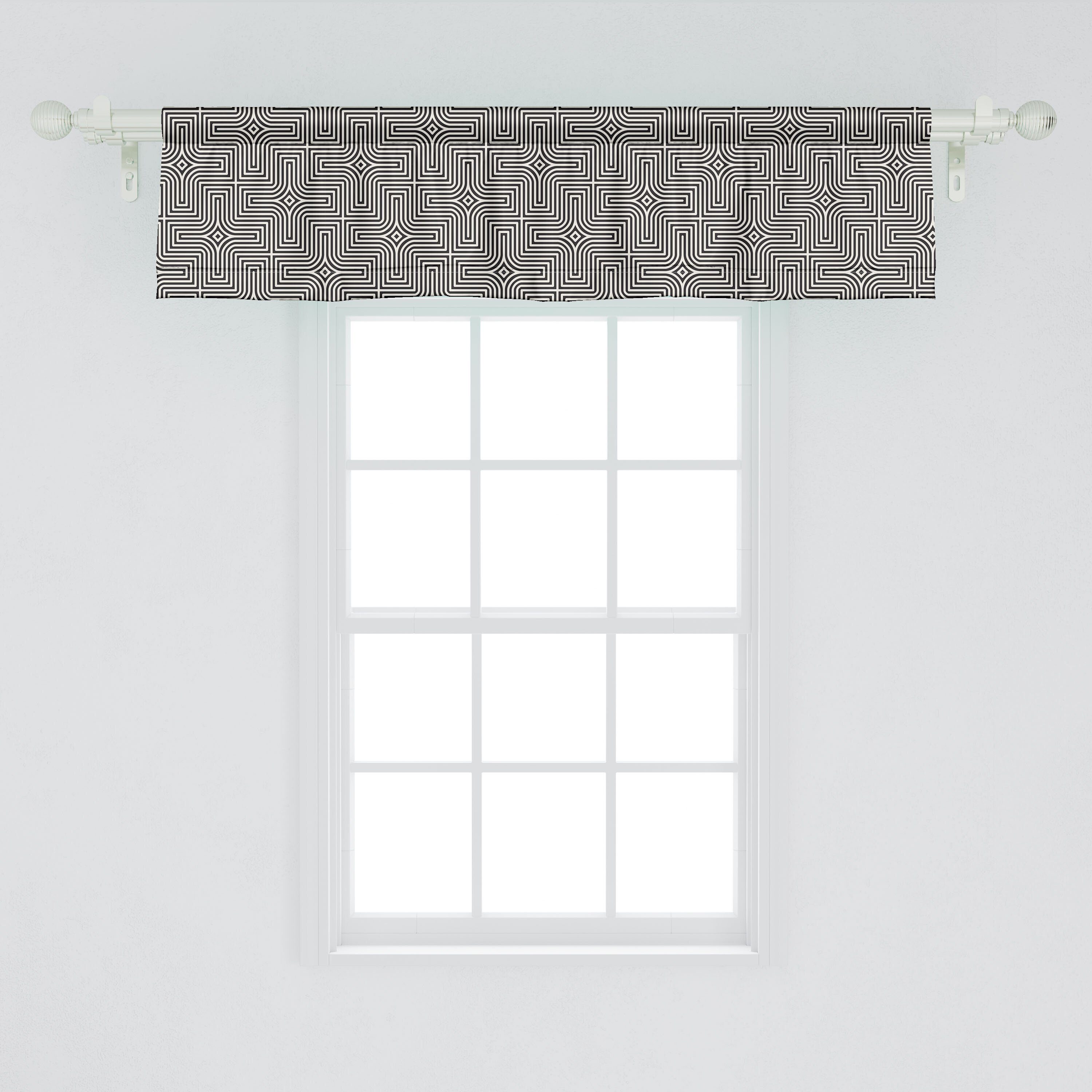 Scheibengardine Vorhang Volant für Dekor Folge Abakuhaus, gewonnen Moderne geometrische Abstrakt Microfaser, Schlafzimmer mit Küche Stangentasche
