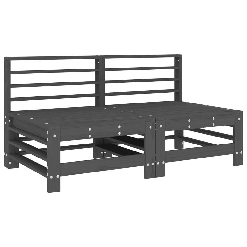 vidaXL Sofaelement Garten-Mittelsofas 2 Stk. Grau günstig online kaufen