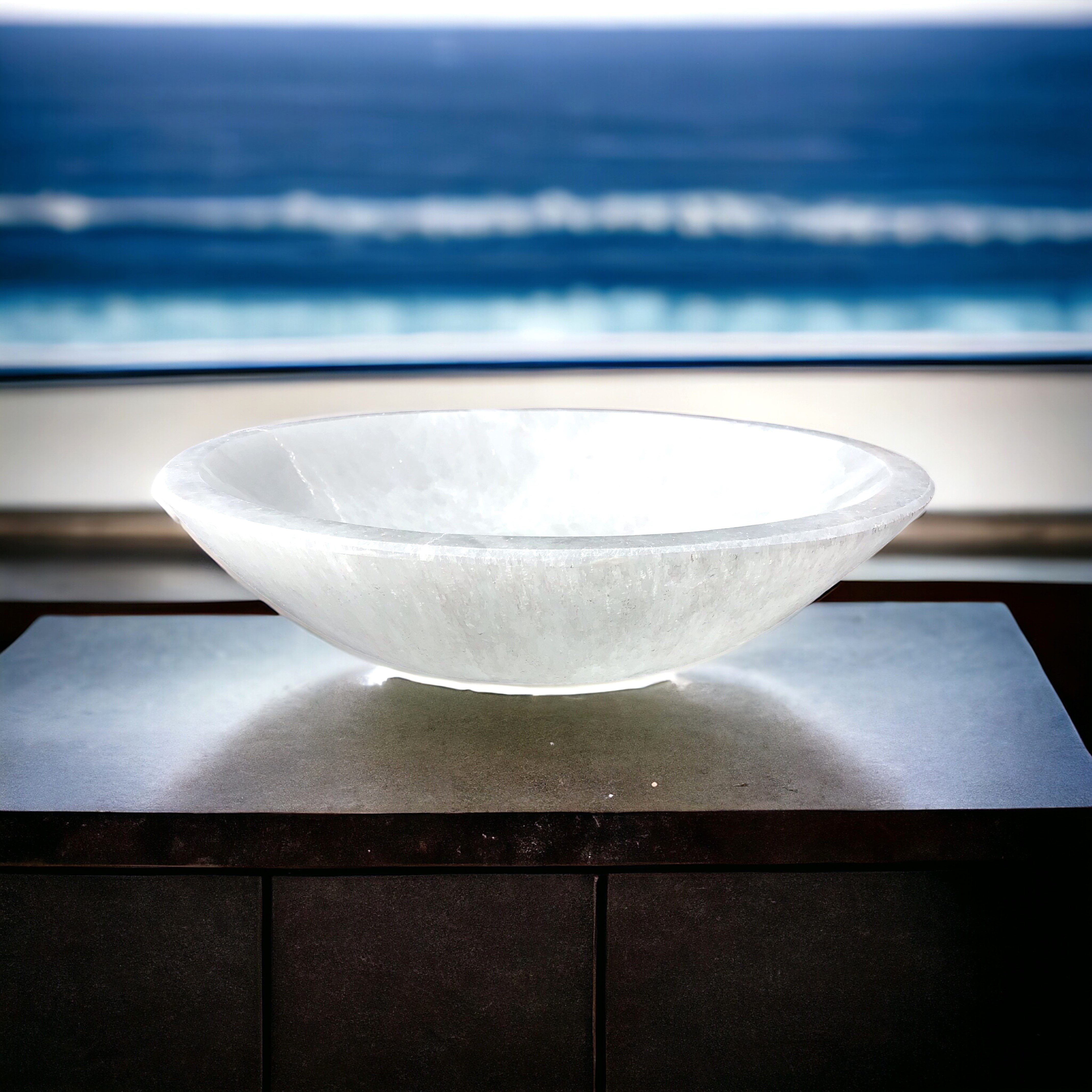Steinfixx® Dekoschale Grosse Selenit Ladeschale Bowl günstig online kaufen