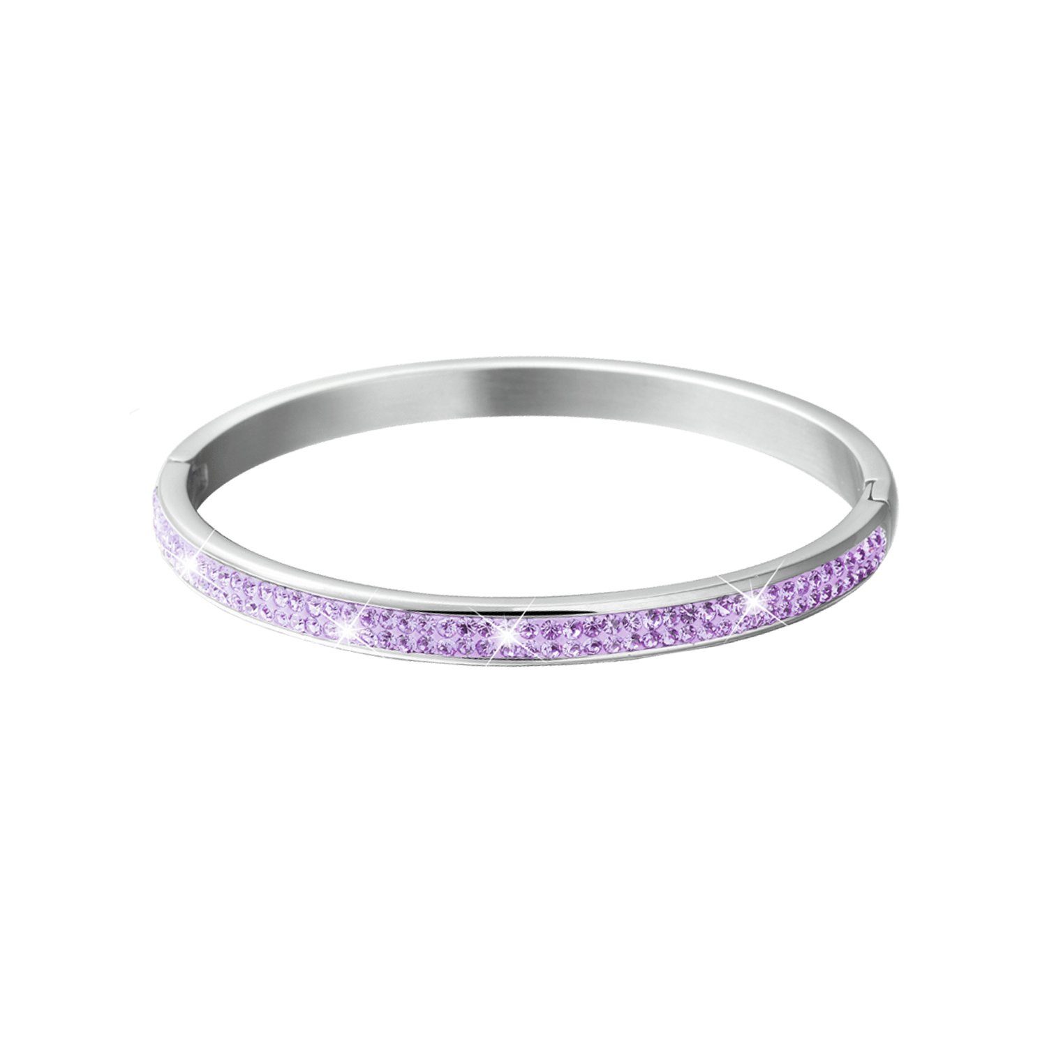 LUCARDI Armreif Armband - Stahl - Silber - Kristall - Kinder