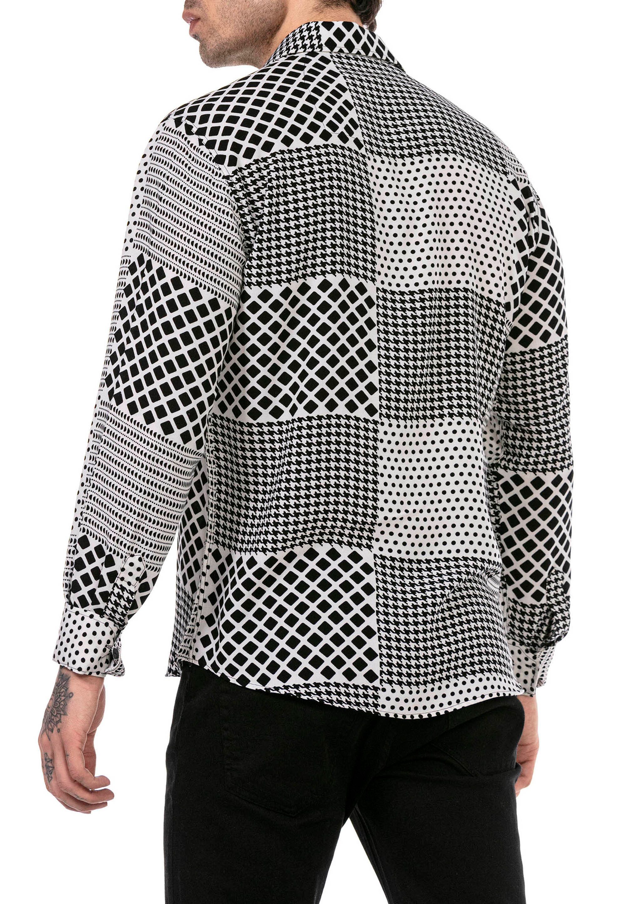 RedBridge Langarmhemd mit modernem Patchwork-Design für günstig online kaufen