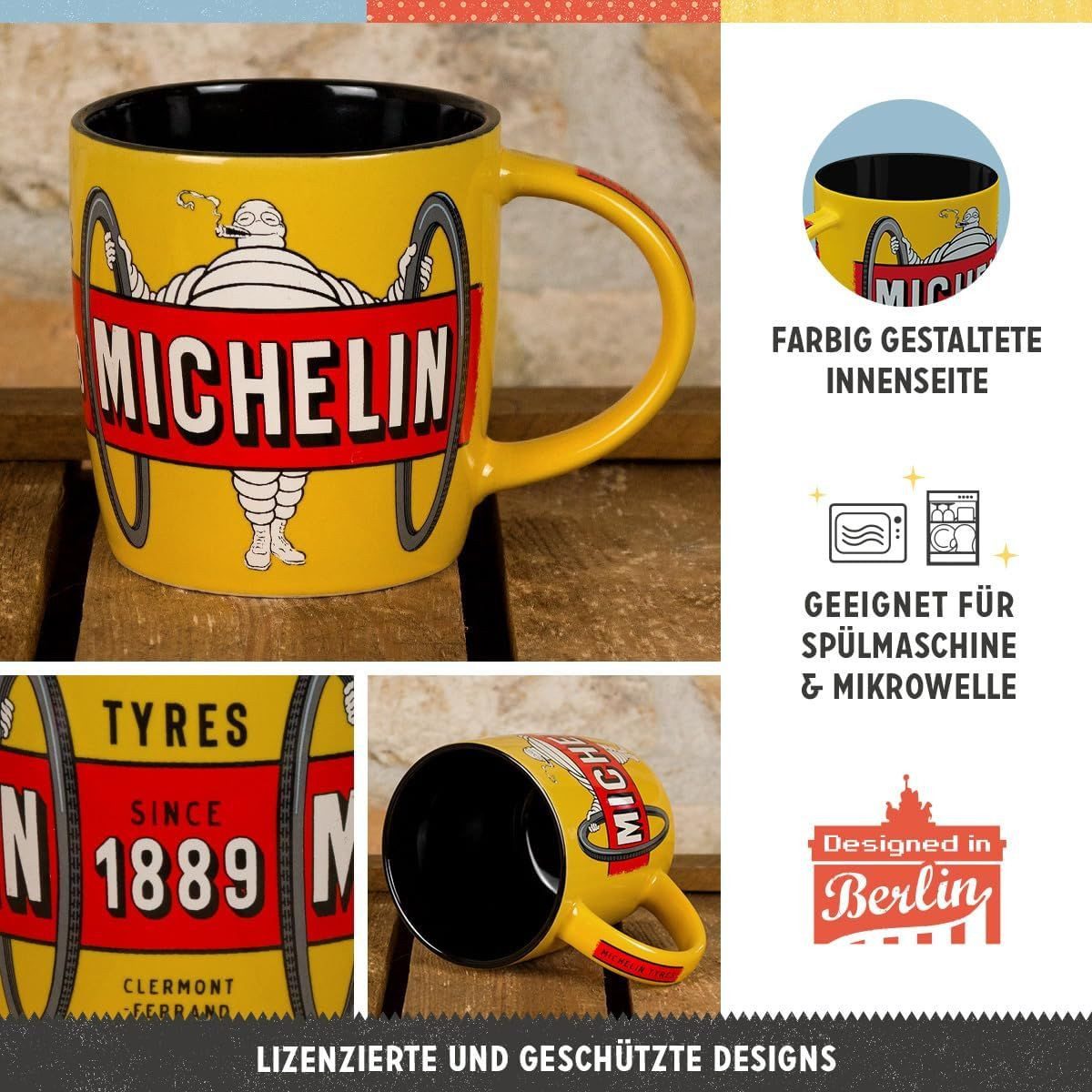 Nostalgic-Art Tasse Kaffeetasse - Michelin - Tyres Bibendum Yellow