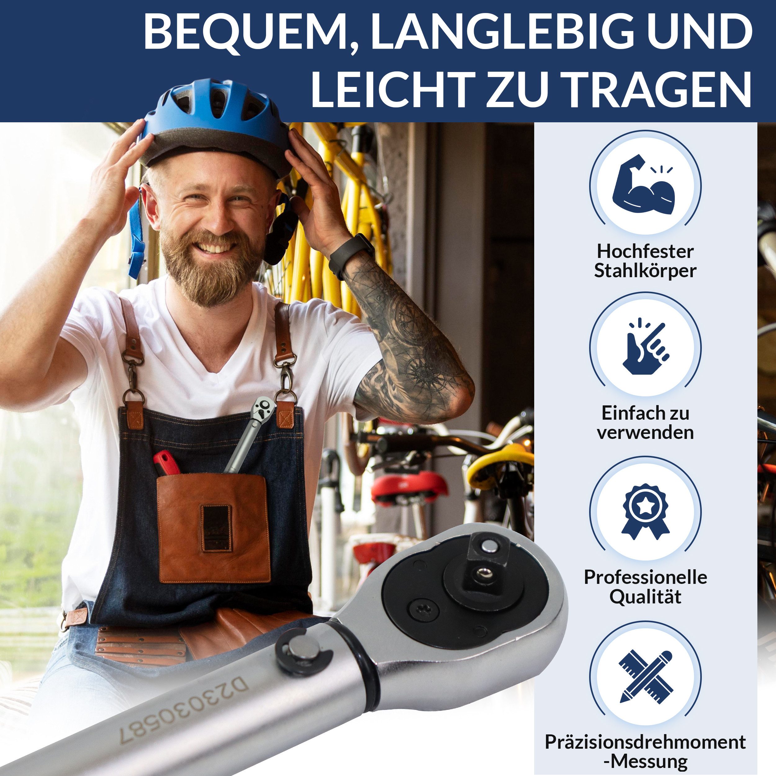 NTG Nutzfahrzeug Technik GmbH Drehmomentschlüssel 1/4" 5-25 Nm Ratsche Drehmoment Werkzeug Motorrad Auto + Koffer (Drehmomentschlüssel), Drehmomentbereich: 5–25 Nm