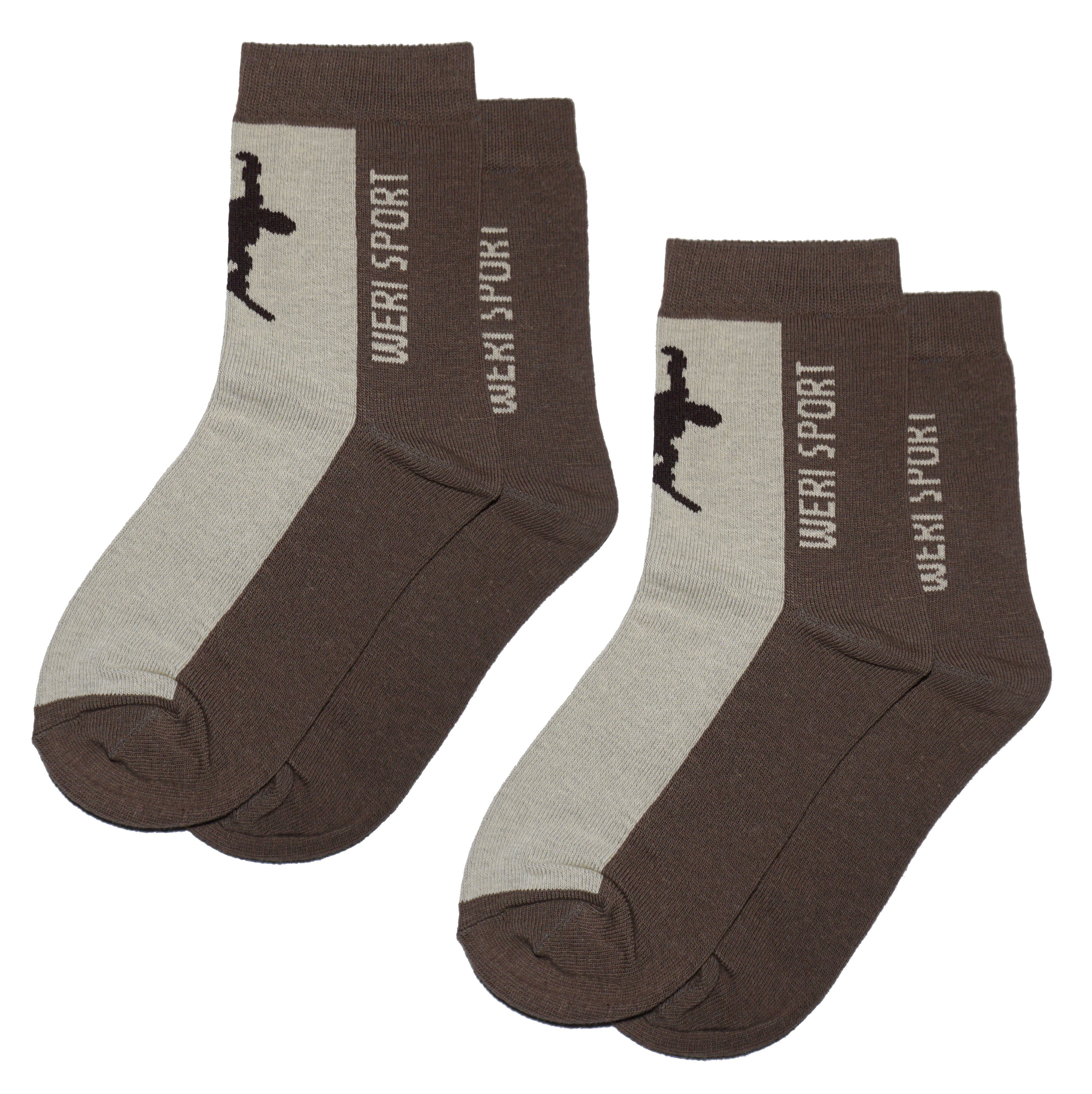 Basicsocken Kinder Socken 2-er Pack >>Skifahrer<< aus Baumwolle