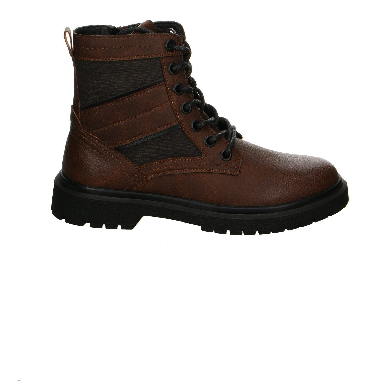 Bullboxer Synthetik Schnürstiefel braun Chelseaboots