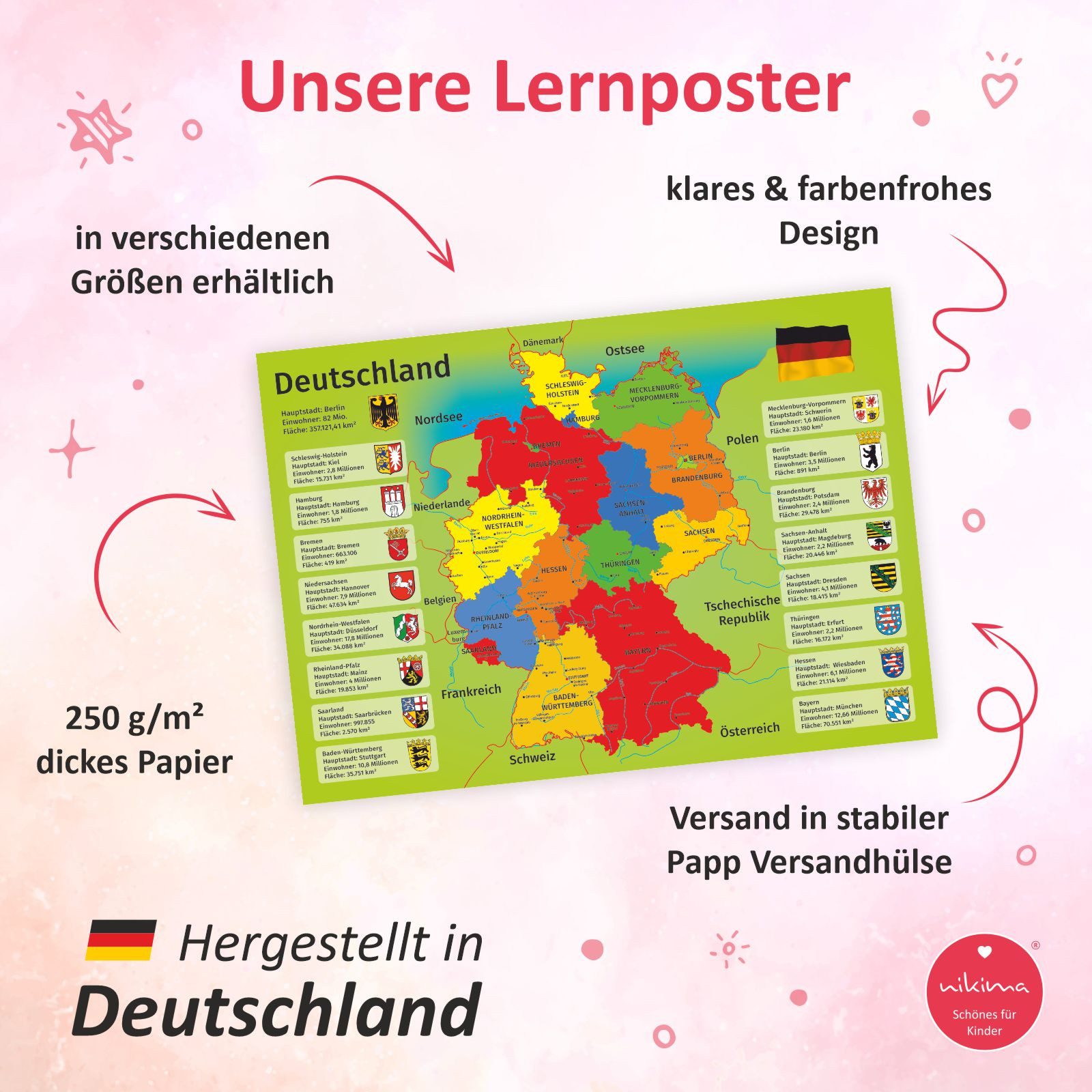 nikima Poster Deutschland, Deutschland, Kinder Lernposter günstig online kaufen