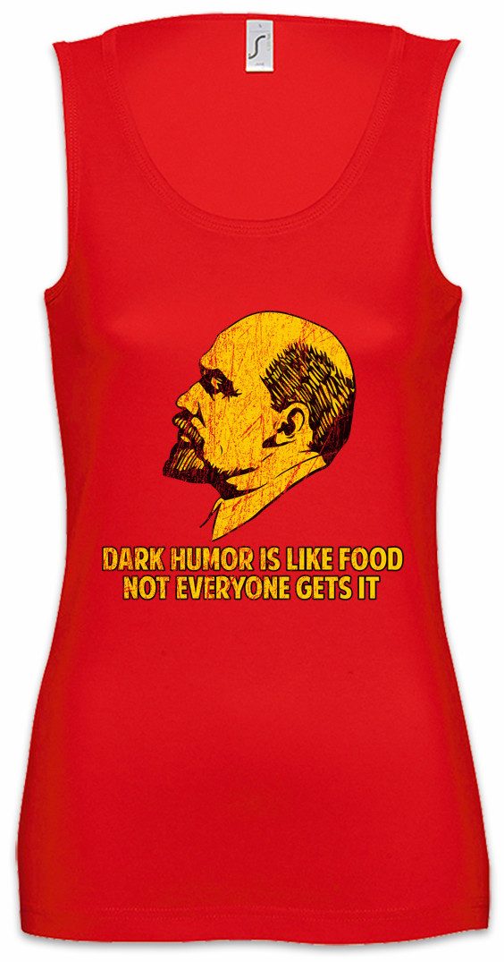 Tanktop Dark Humor Is Like Food Ärmelloses Damen T-Shirt About Capitalism