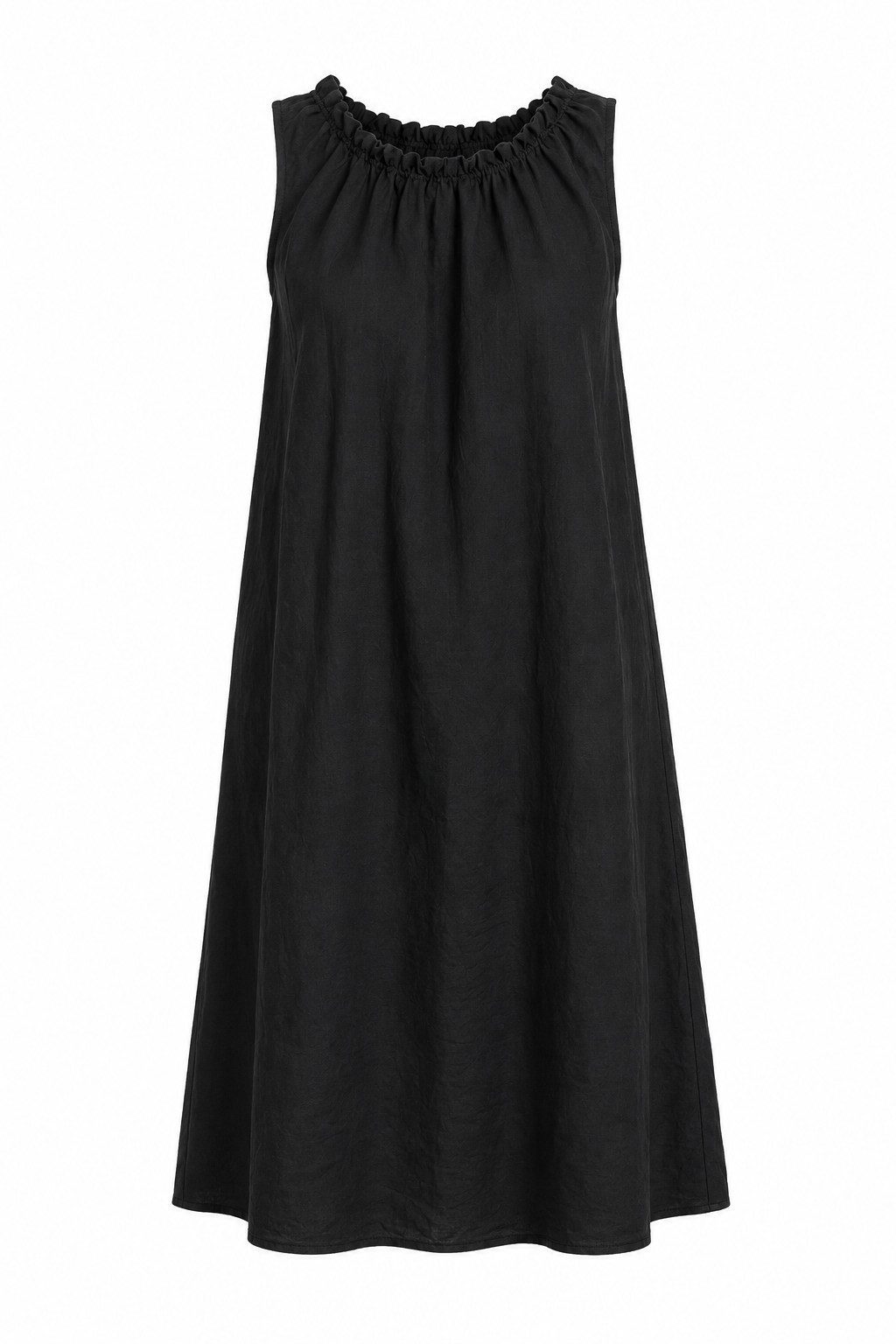 ITALY VIBES Sommerkleid - leichtes Viskosekleid mit gerafftem Kragen - Damen Kleid ONE SIZE - passend für Größen M bis XL