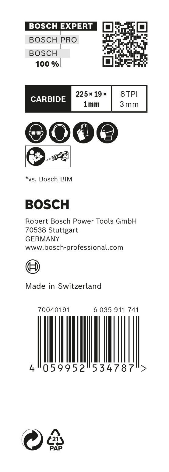 Endurance Säbelsägeblatt Pallets CHM Stück), for Expert - S BOSCH (10 Pallets Expert 10er-Pack Hard Nail HardNail 1122