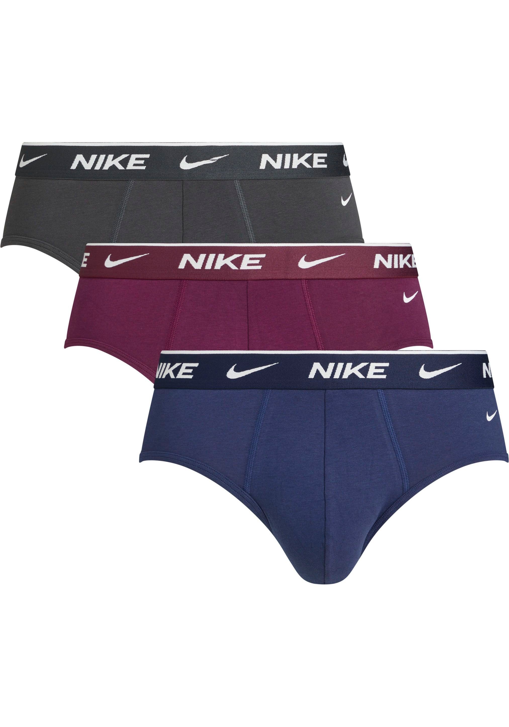 NIKE Underwear Slip BRIEF 3PK (Packung, 3er-Pack) mit NIKE Logo-Elastikbund (3 Stück)
