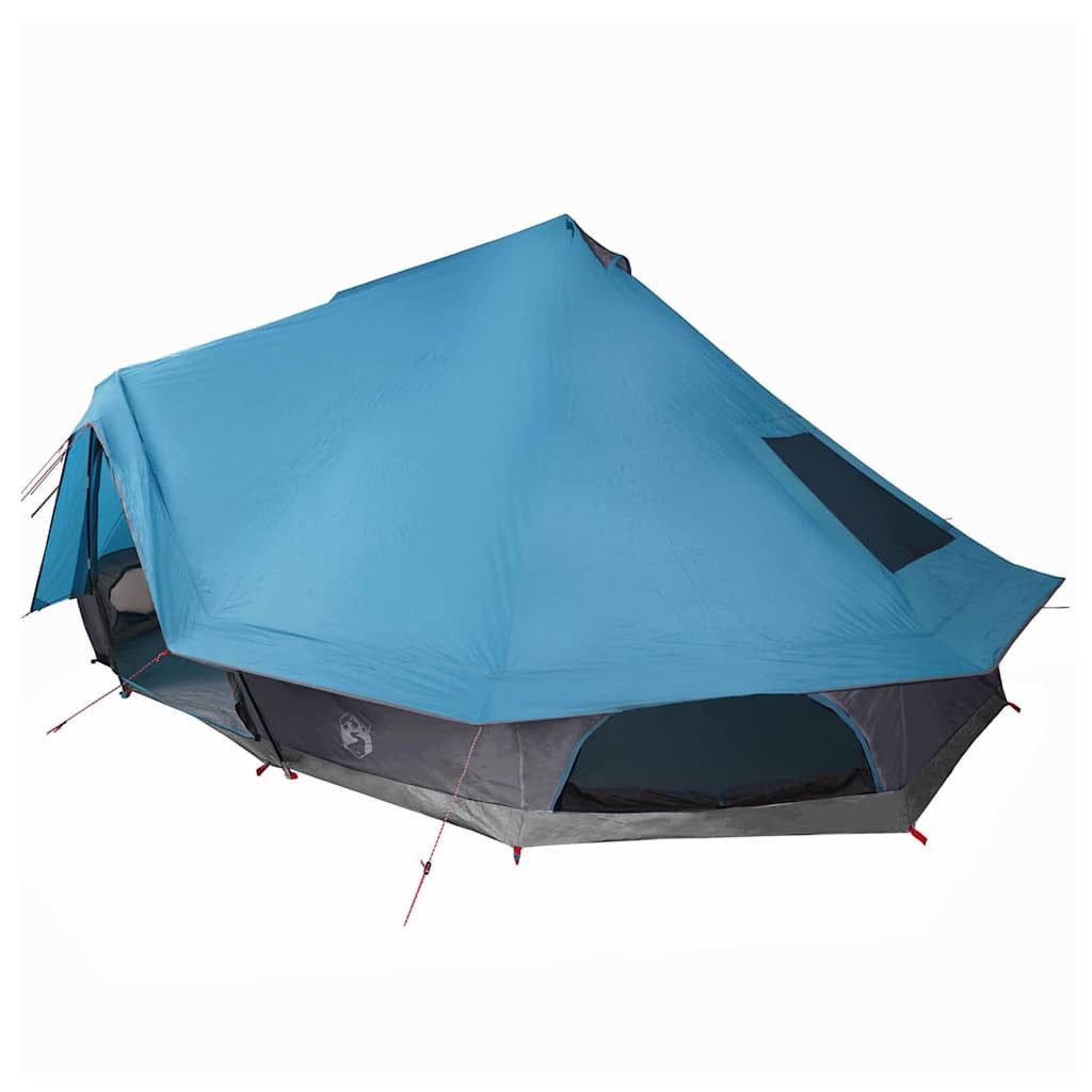 vidaXL Tipi-Zelt Tipi Zelt mit Dach mit Speicher Blau 680 x 430 x 270 cm Taft, Personen: 10 (1 tlg)