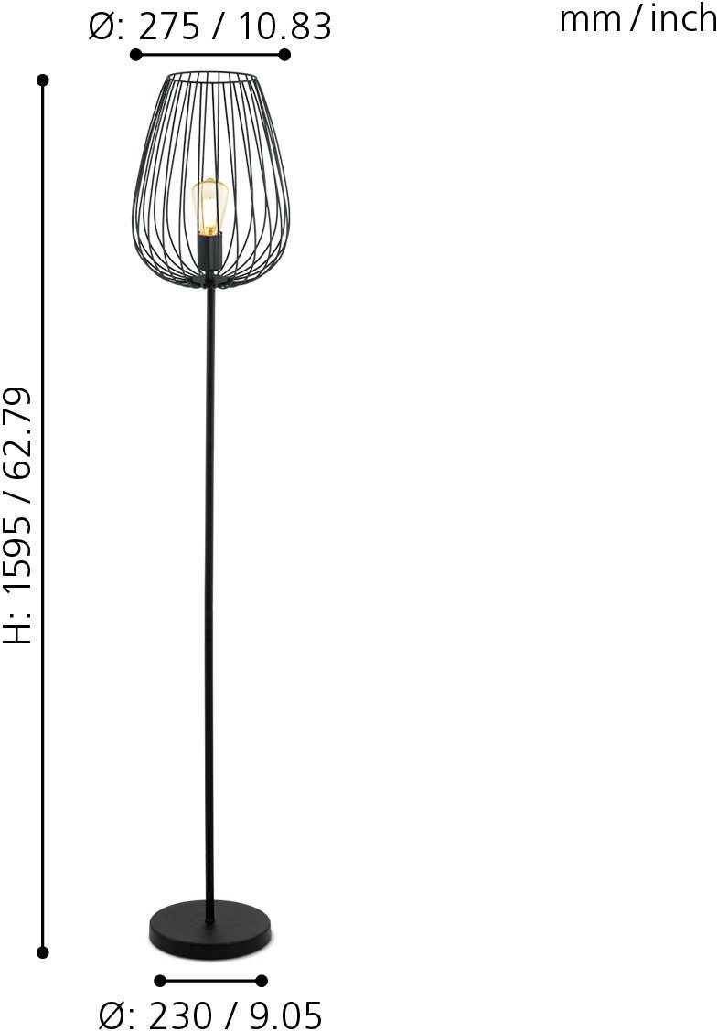 EGLO Stehlampe NEWTOWN, Leuchtmittel x 1 Geeignete E27 ohne Leuchtmittel
