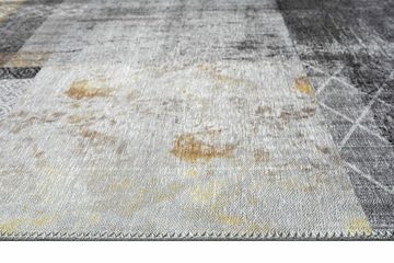 Teppich Klassischer Teppich mit orientalischen Verzierungen in grau gold, TeppichHome24, rechteckig, Höhe: 7 mm