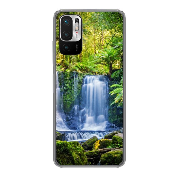 MuchoWow Handyhülle Dschungel - Wasserfall - Australien - Pflanzen - Natur Phone Case Handyhülle Xiaomi Redmi Note 10 5G Silikon Schutzhülle
