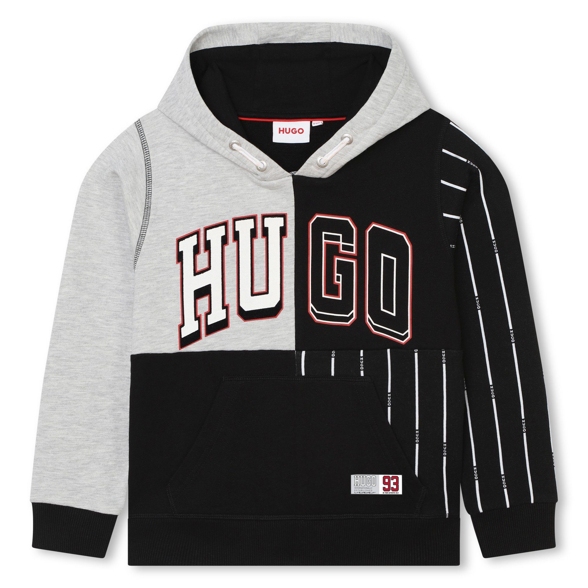 HUGO Hoodie Hugo Kids Kapuzenpullover Patchwork Design