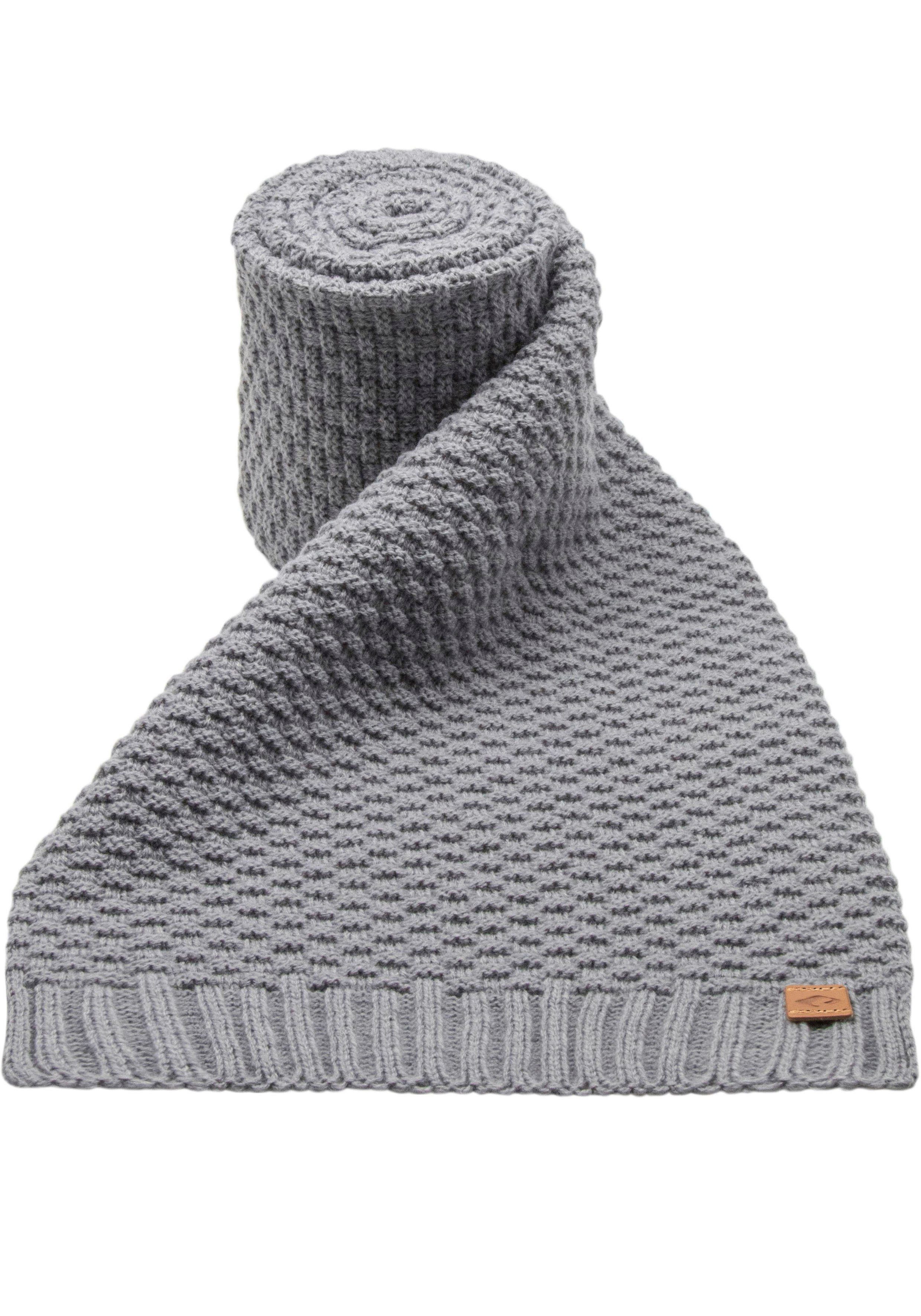 chillouts Strickschal Garrick Scarf, Strick im Waffellook hellgrau